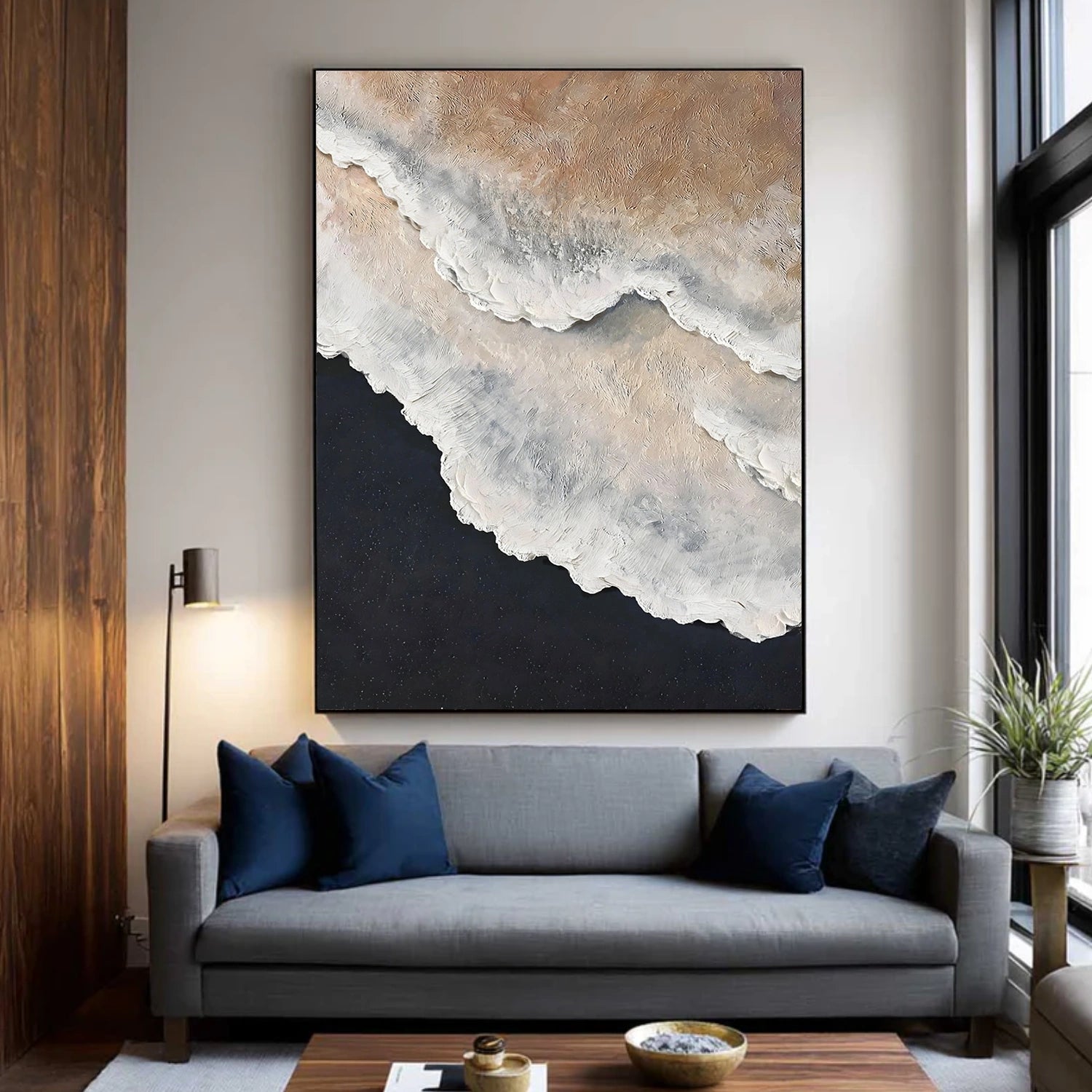 Ocean And Sky Abstract Texture Canvas Art #OS388