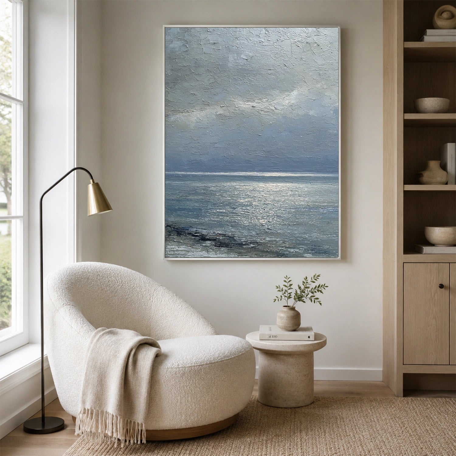 Ocean And Sky Abstract Texture Canvas Art #OS454