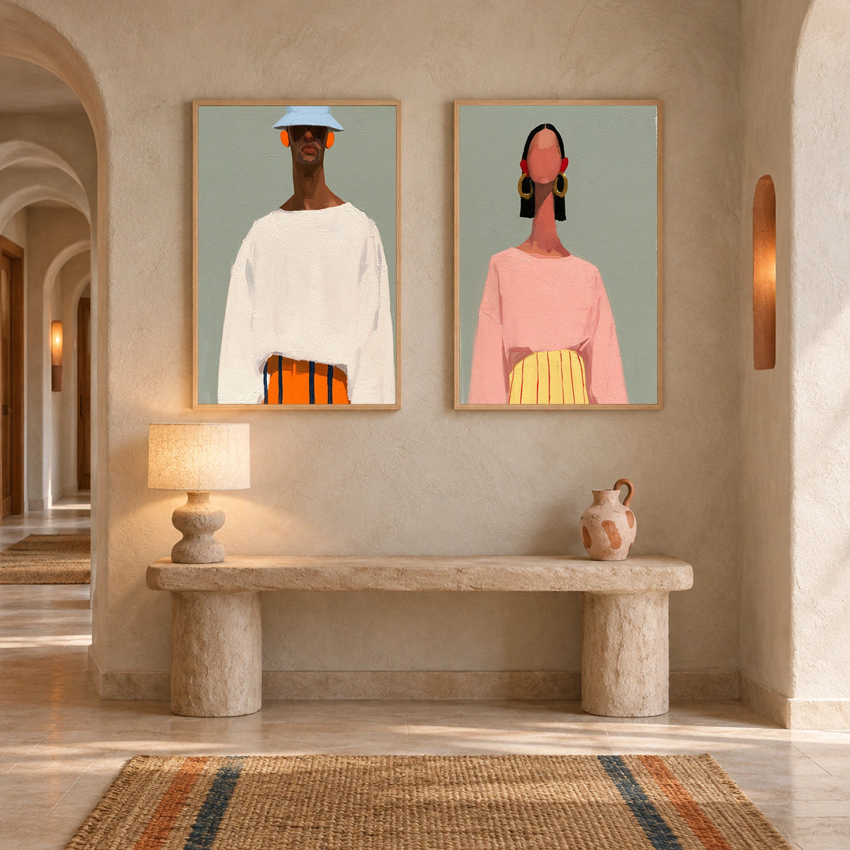 Abstract Portrait Wall Art Set of 2 #PT103