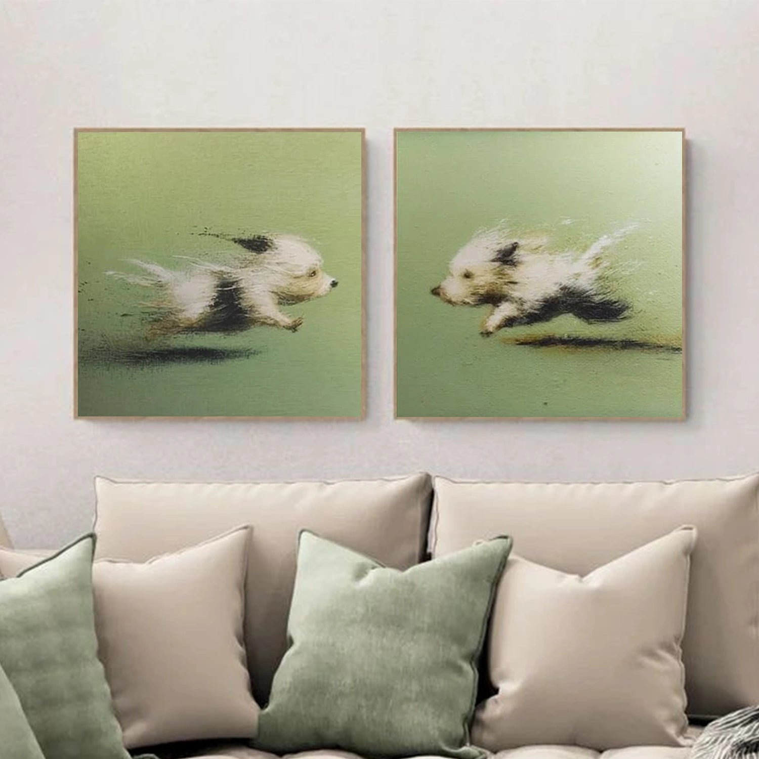 Colorful Abstract Animal Canvas Art Square Set of 2 #AP235