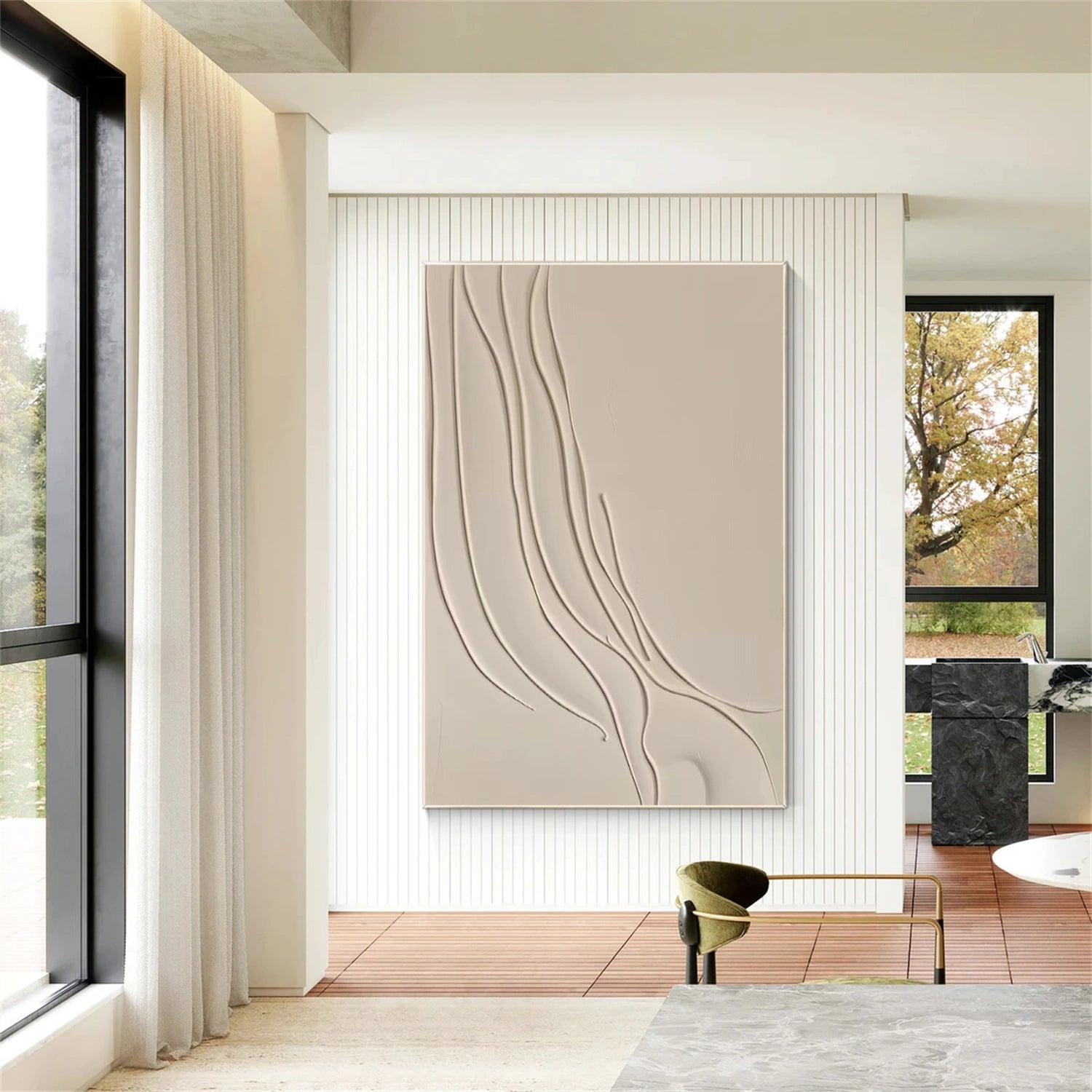 Beige Minimalist Texture Canvas Art  #MM400