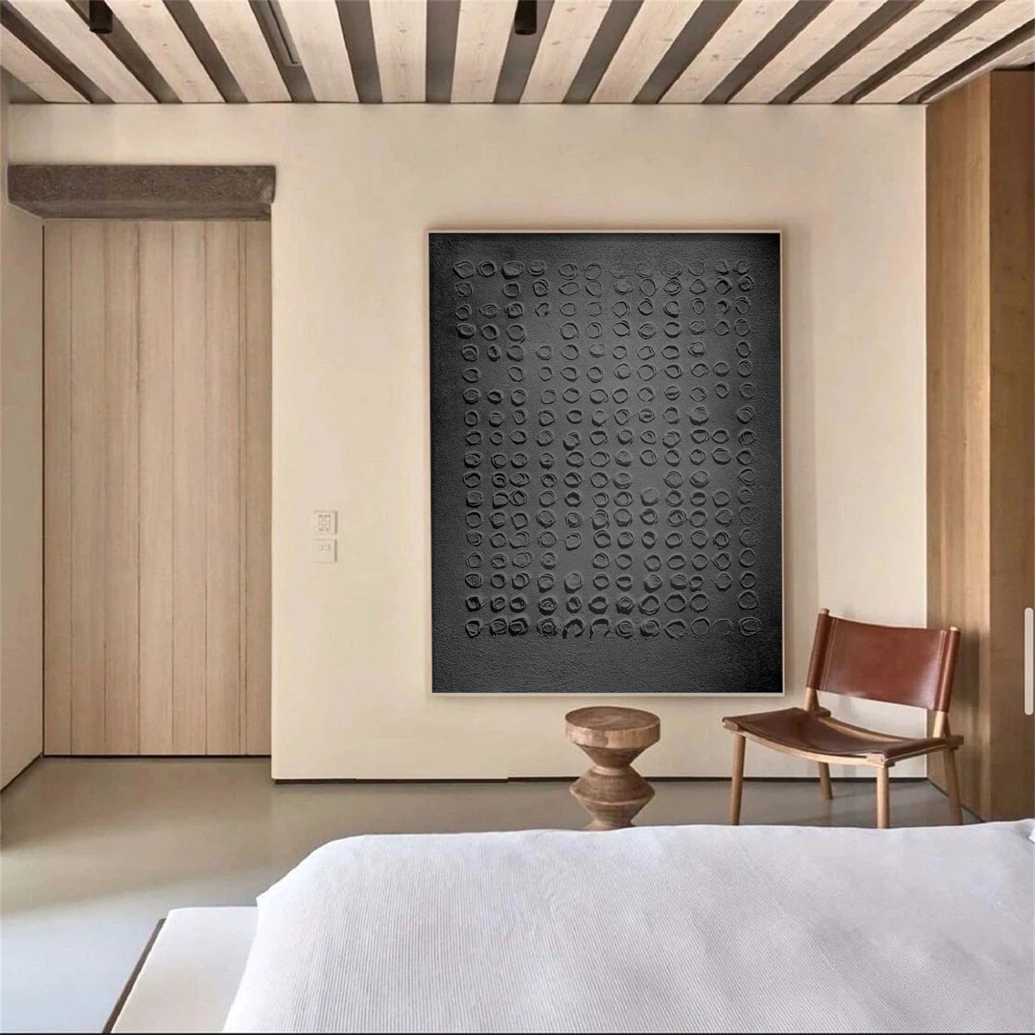 Black Minimalist Textured Painting #MZ145