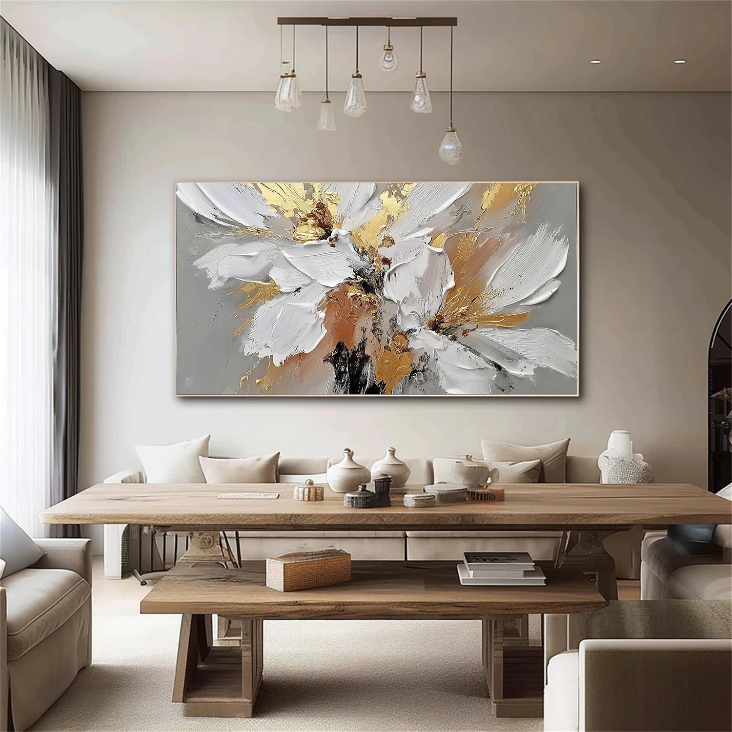 Flower & Tree Abstract Texture Canvas Art #FT 332