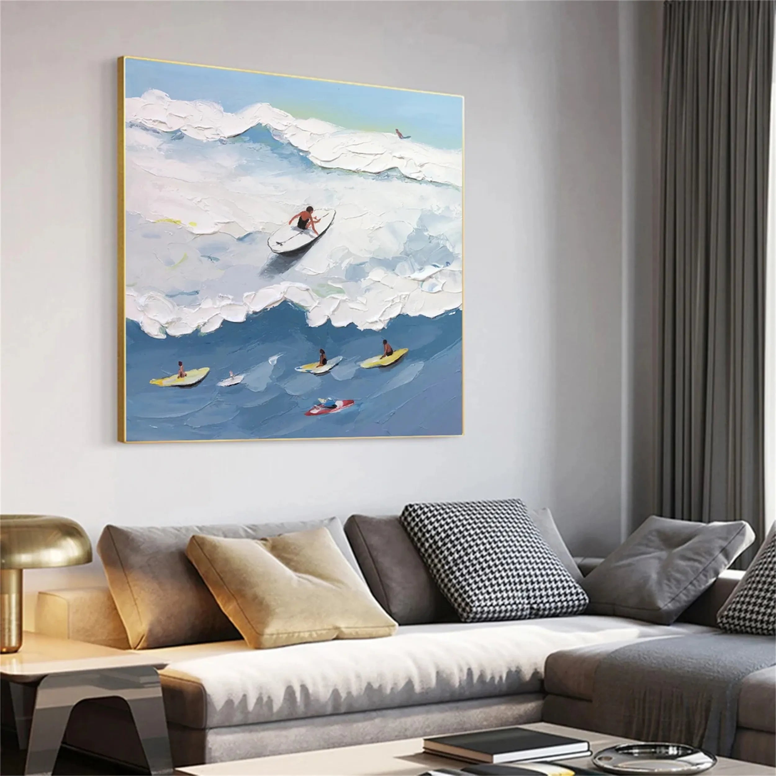 Seascape and Snowy Peak Painting #SP017