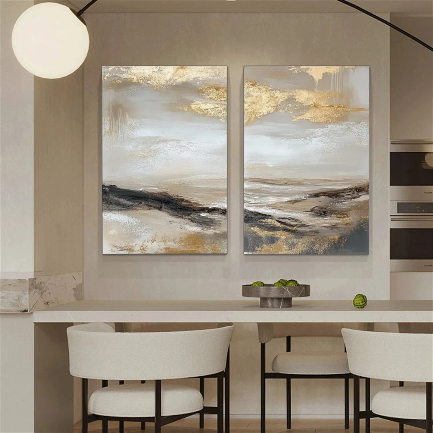 Abstract Textured Wall Art Set of 2 #AB 593