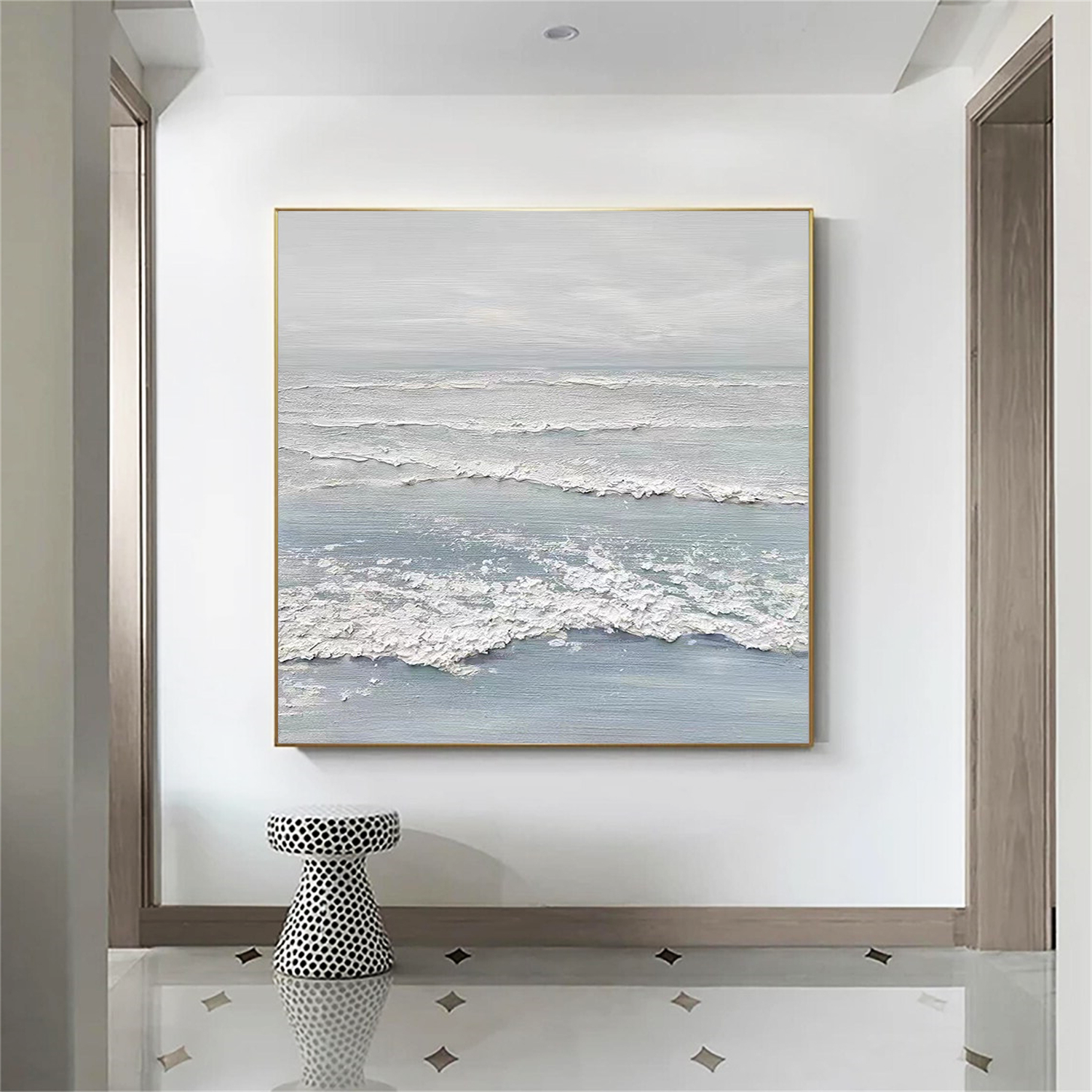 Ocean And Sky Abstract Textured Canvas Art #OS 291