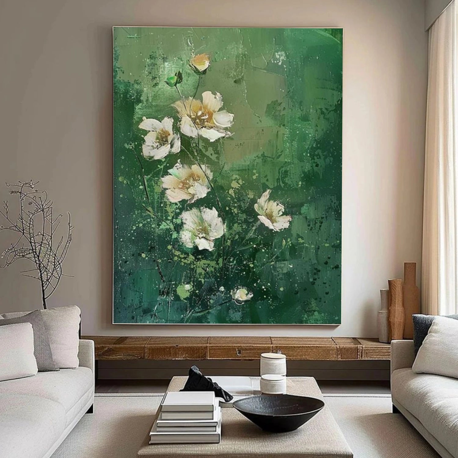 Flower & Tree Abstract Texture Canvas Art #FT 331