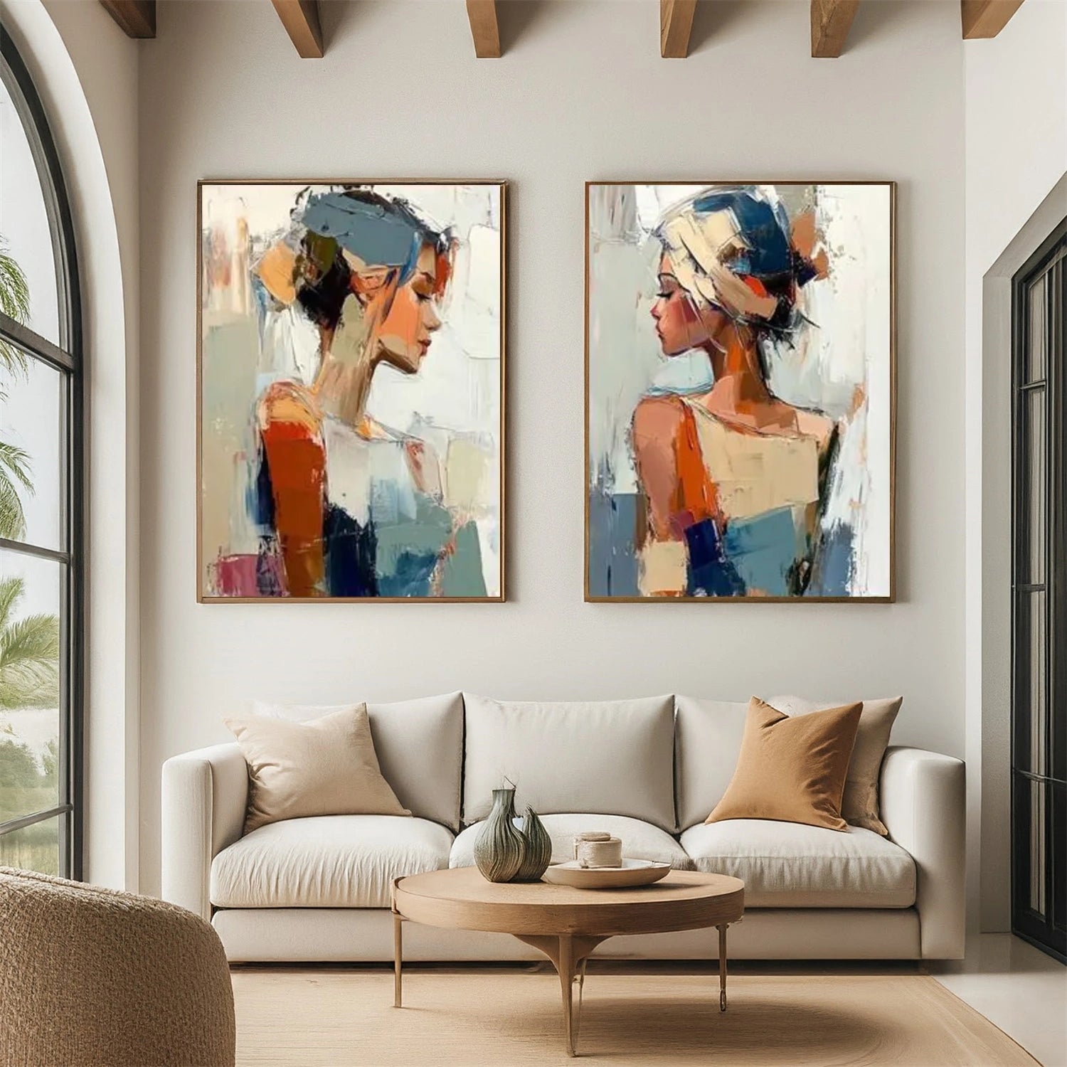 Abstract Portrait Tectured Wall Art Set of 2 #PT037