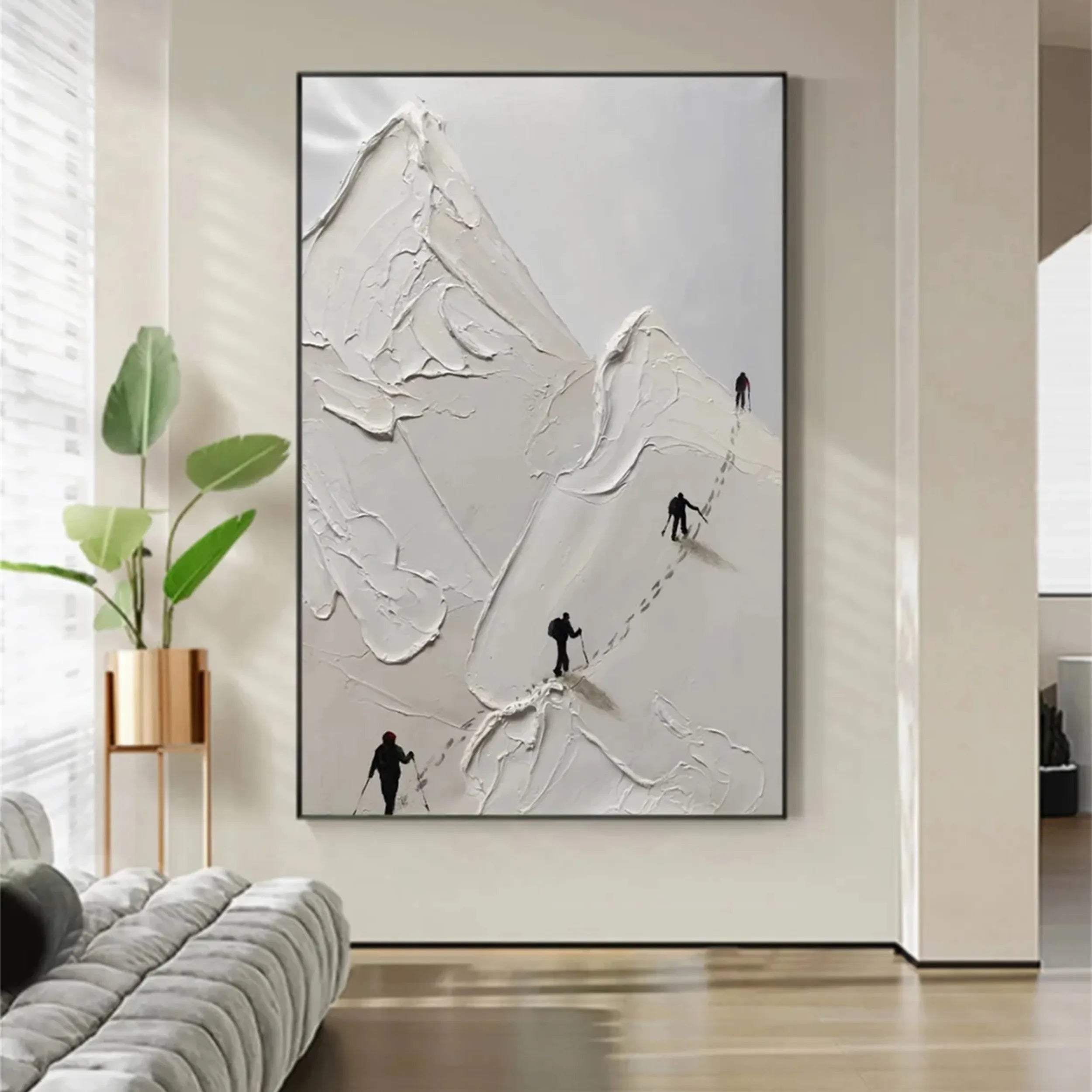 Skiing Sport Art Textured Painting Canvas #MM233