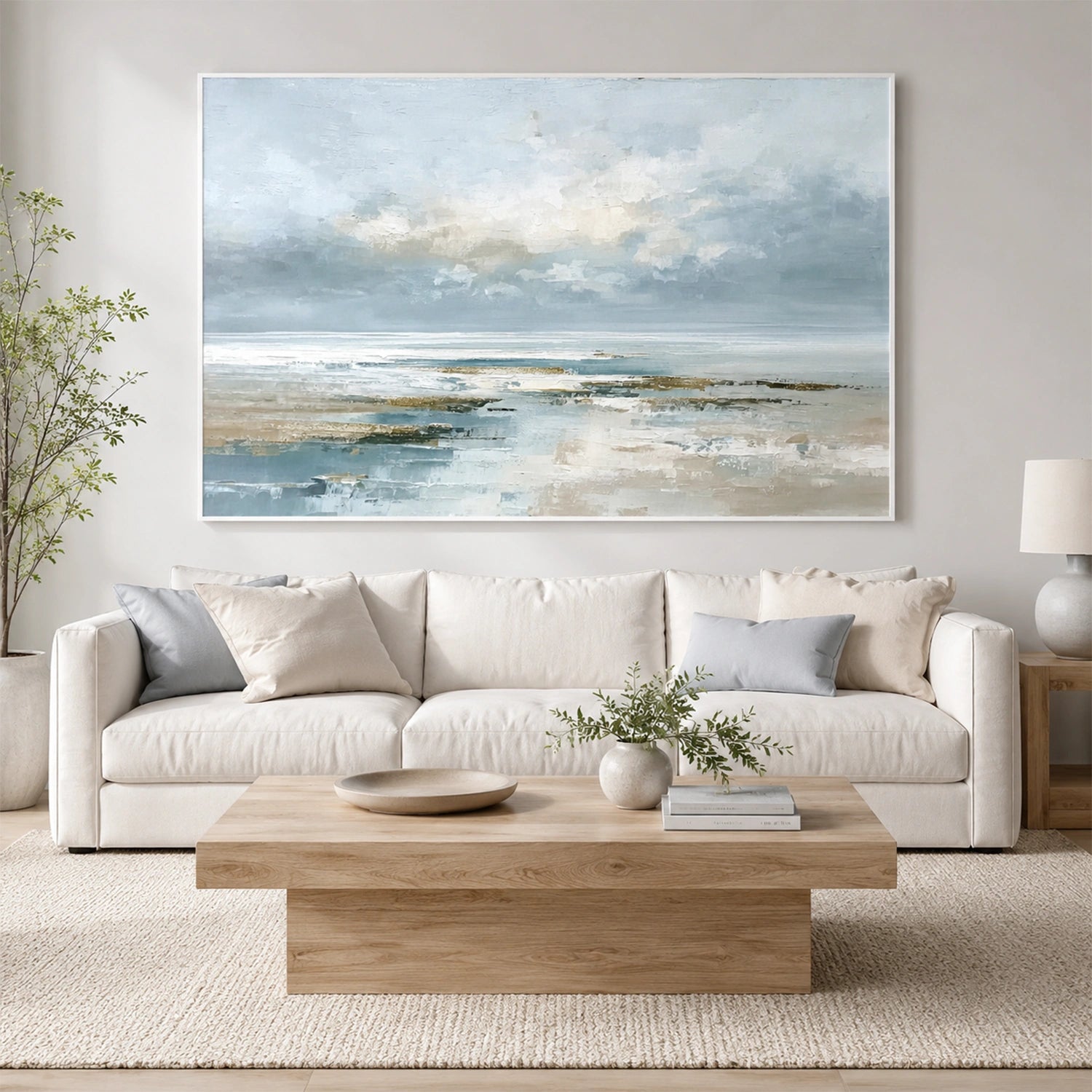 Ocean And Sky Abstract Texture Canvas Art #OS442