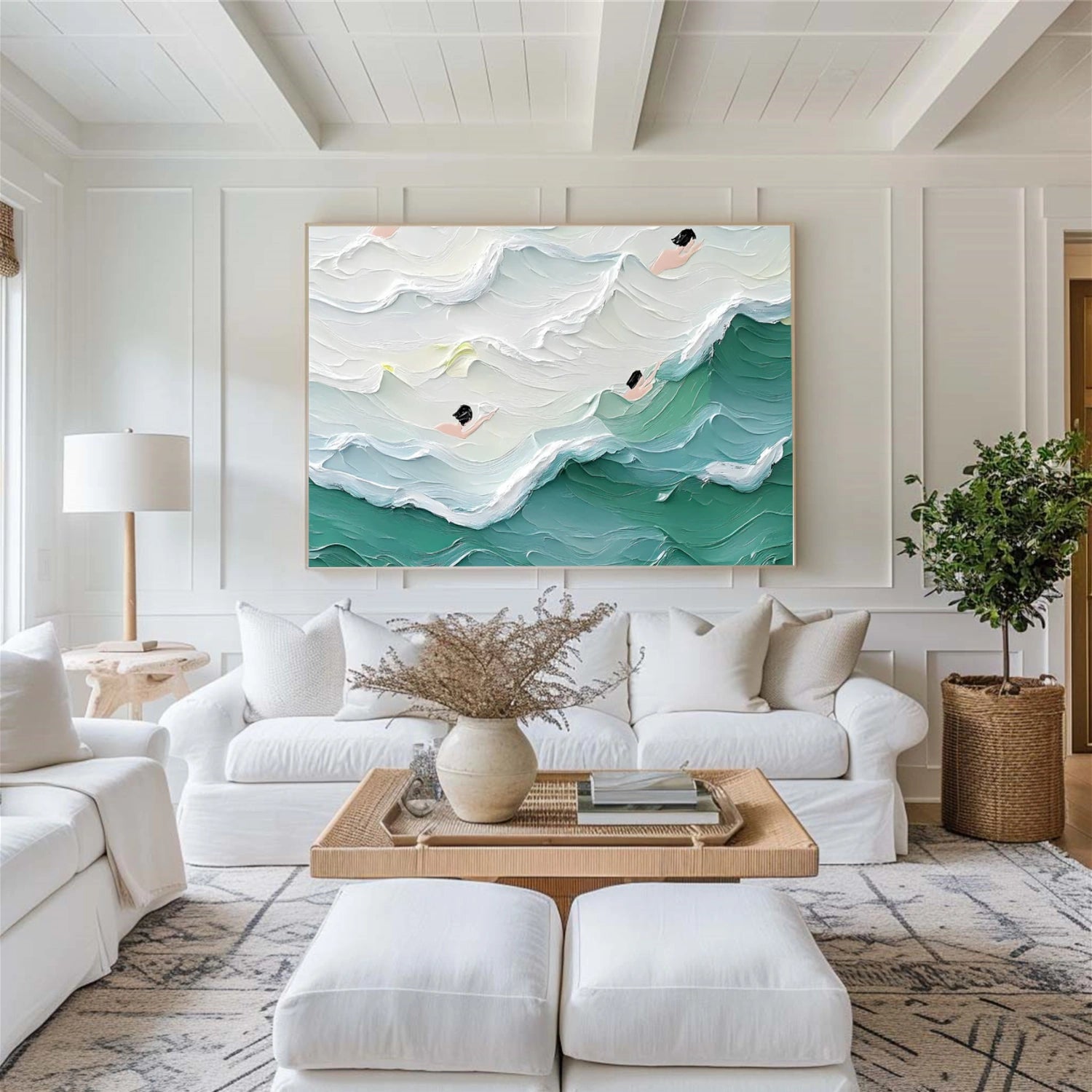 Swimming Sport Texture Canvas Painting #SA028