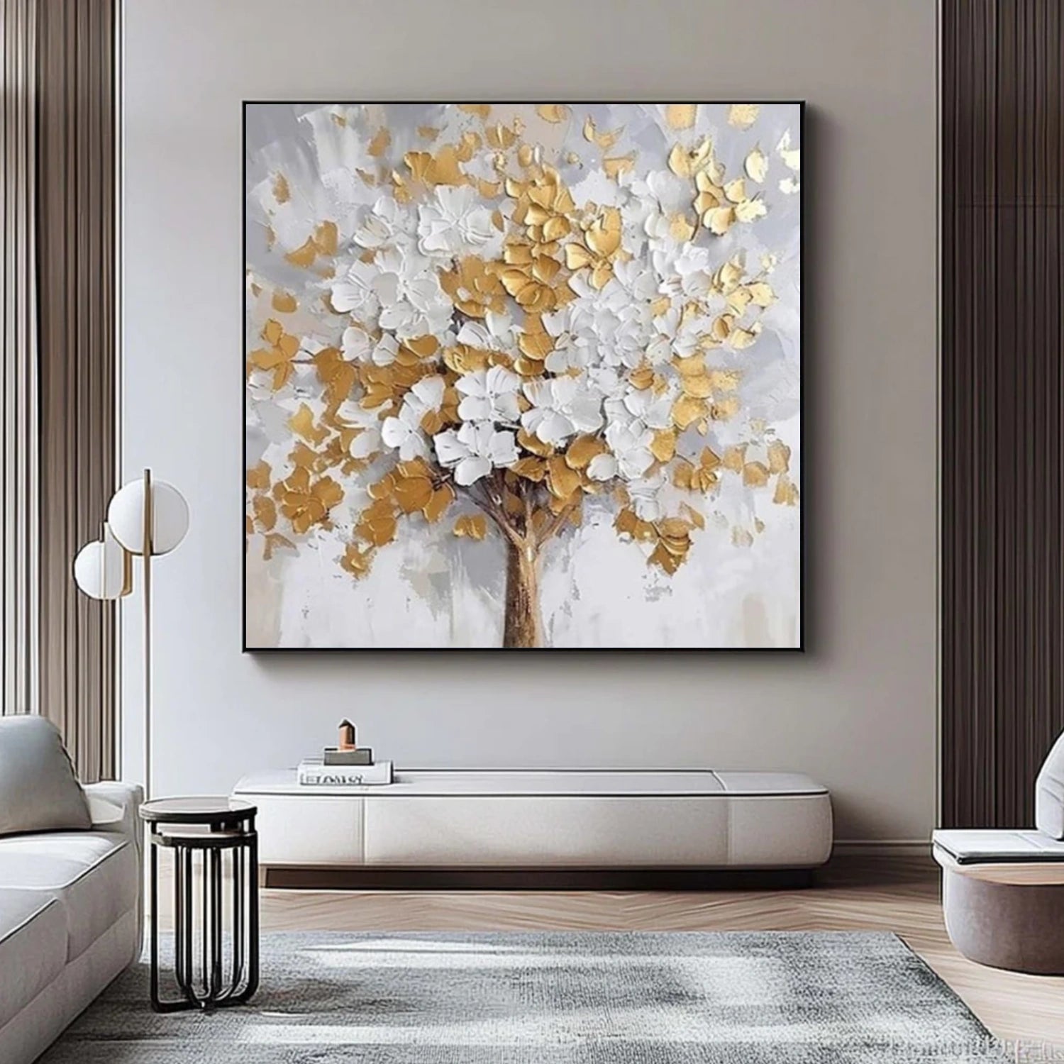 Flower & Tree Abstract Texture Canvas Art #FT 326