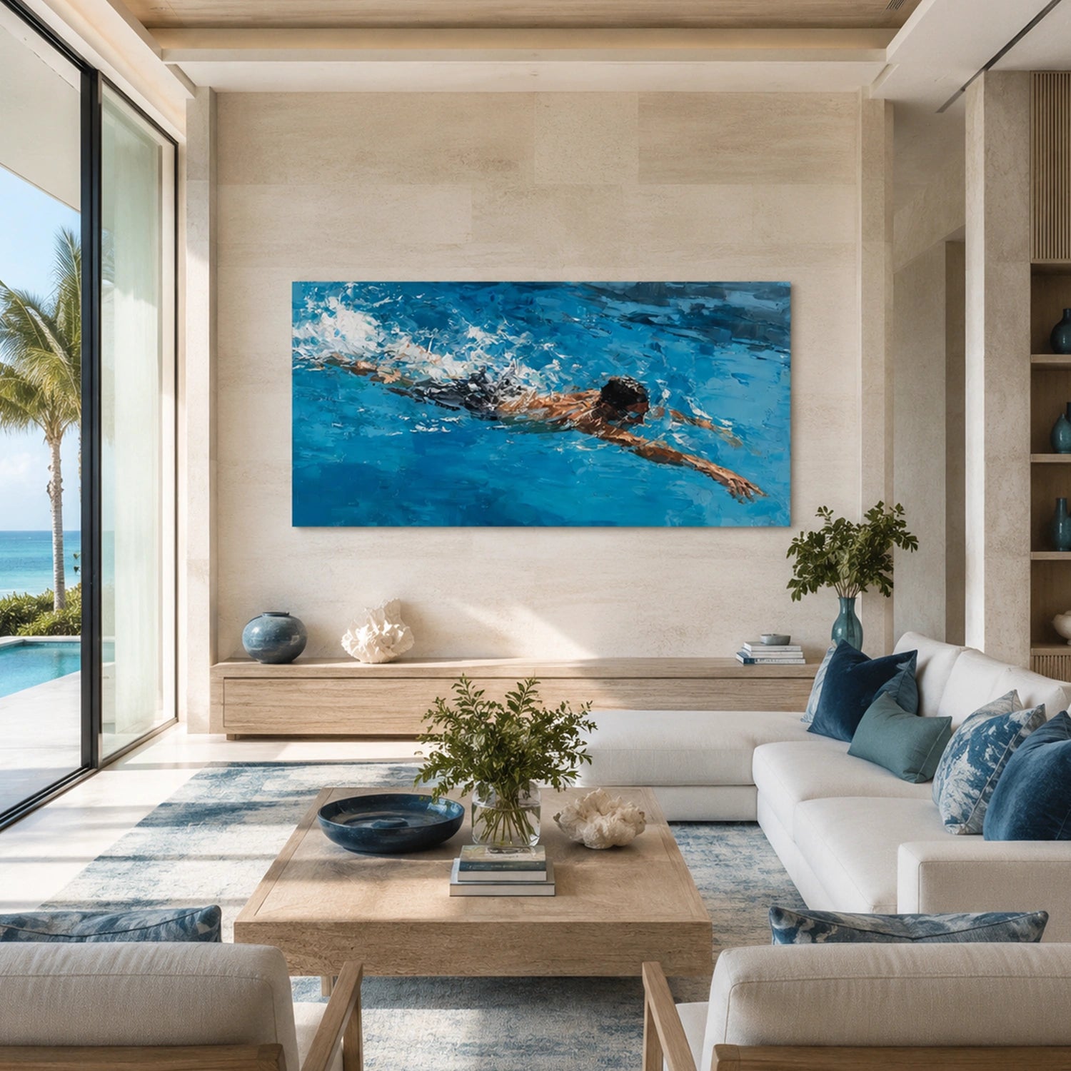 Swimming  Sport Art Painting Canvas # SA106