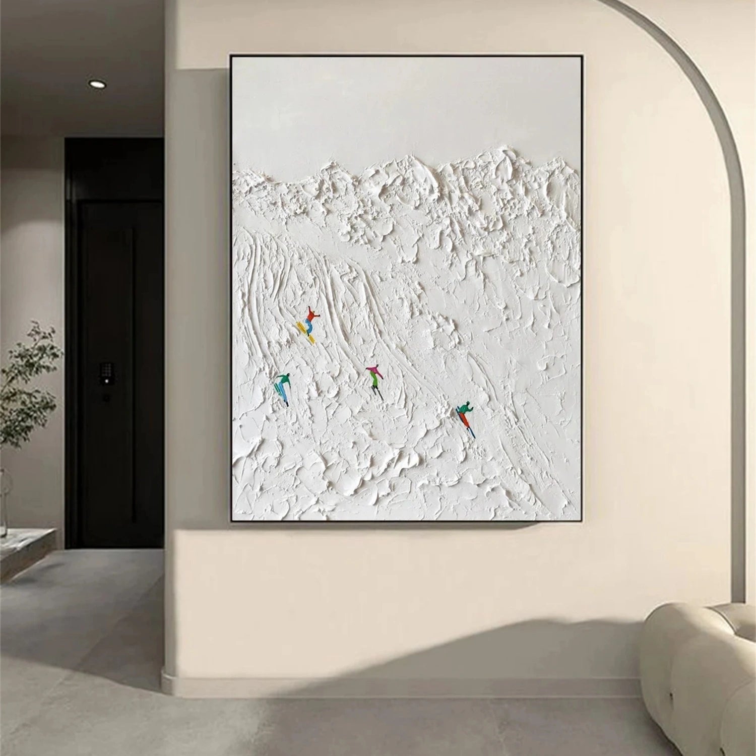 Skiing Sport Art Textured Painting Canvas #SP031