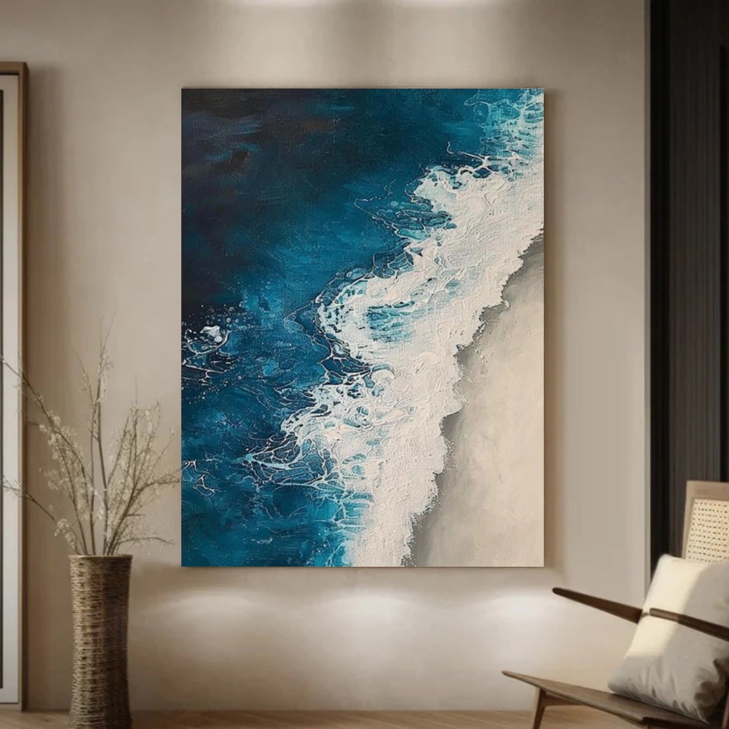 Ocean And Sky Abstract Textured Canvas Art #OS 309