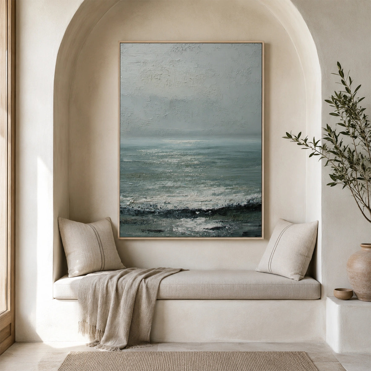 Ocean And Sky Abstract Texture Canvas Art #OS452