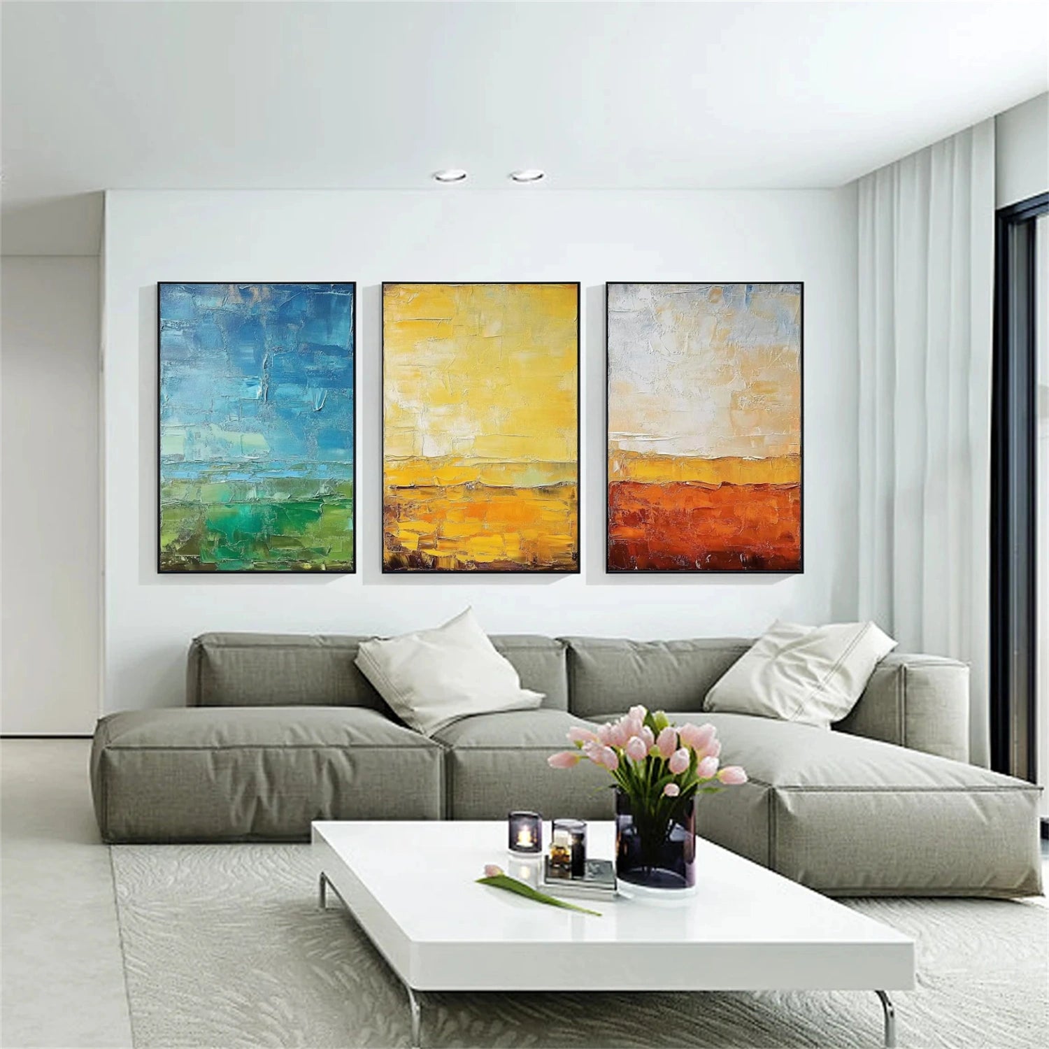 Colorful Abstract Texture Wall Art Set of 3  #AB620