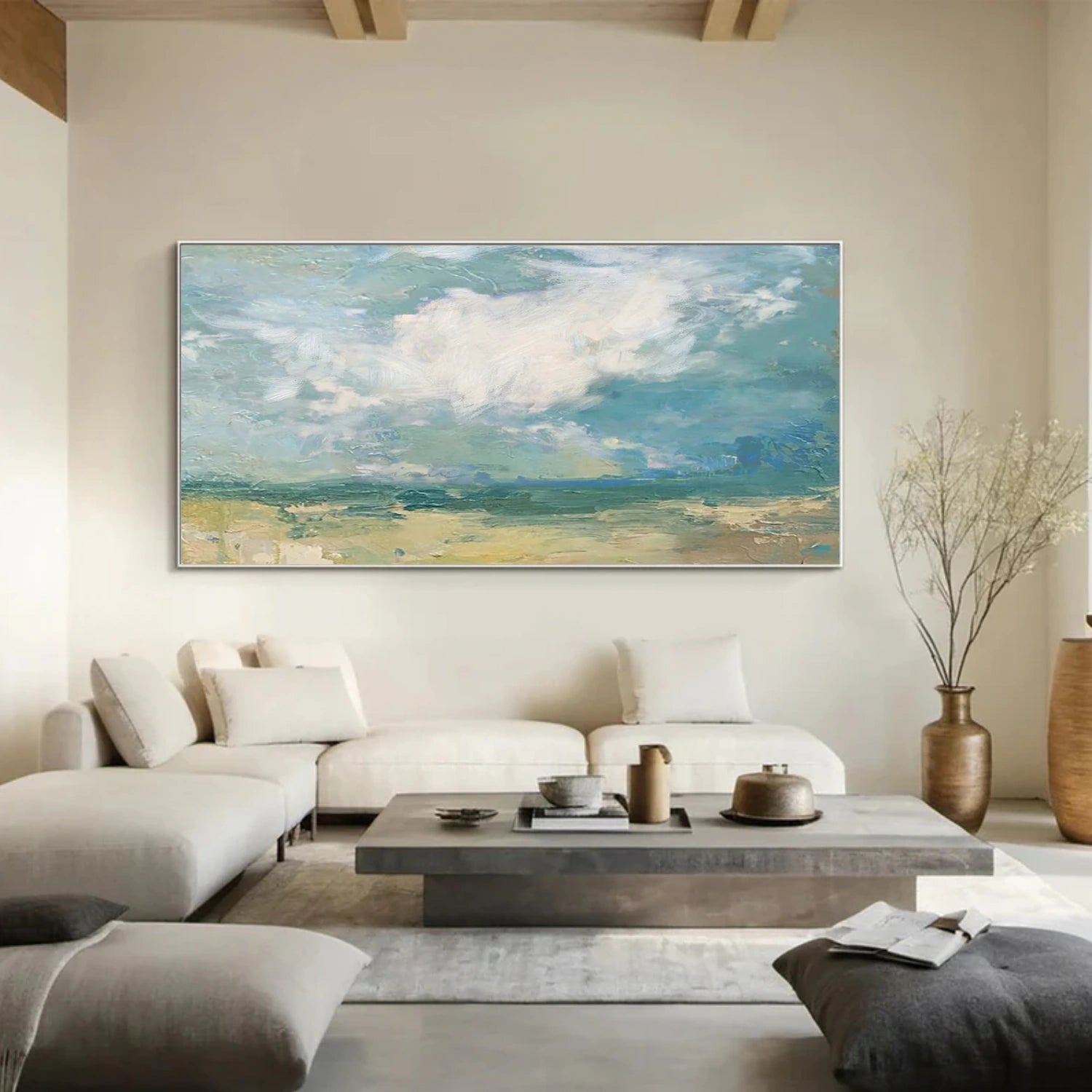Ocean And Sky Abstract Canvas Art #OS 306