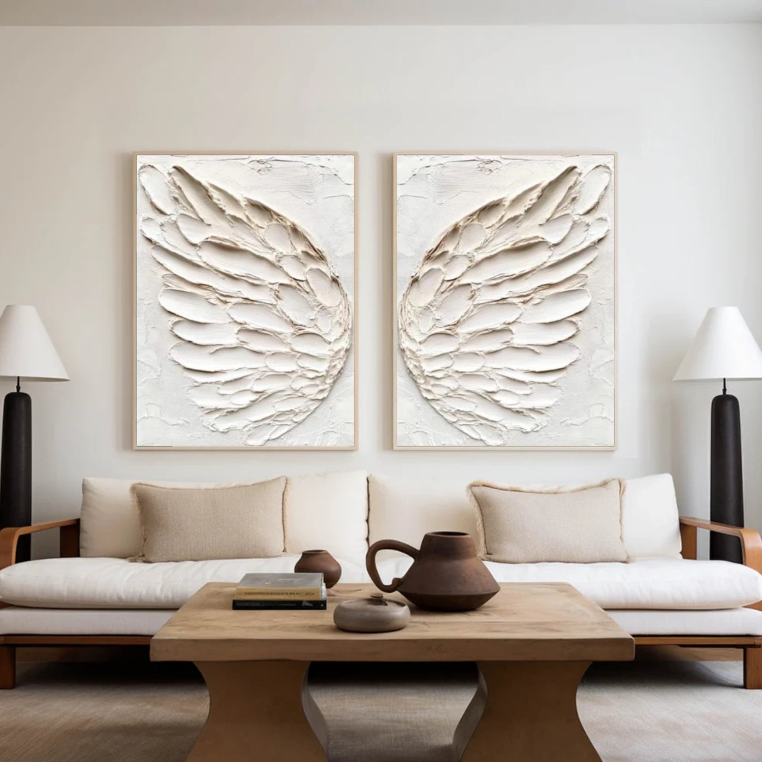 Abstract Angel Portrait Textured Wall Art Set of 2 #PT 058