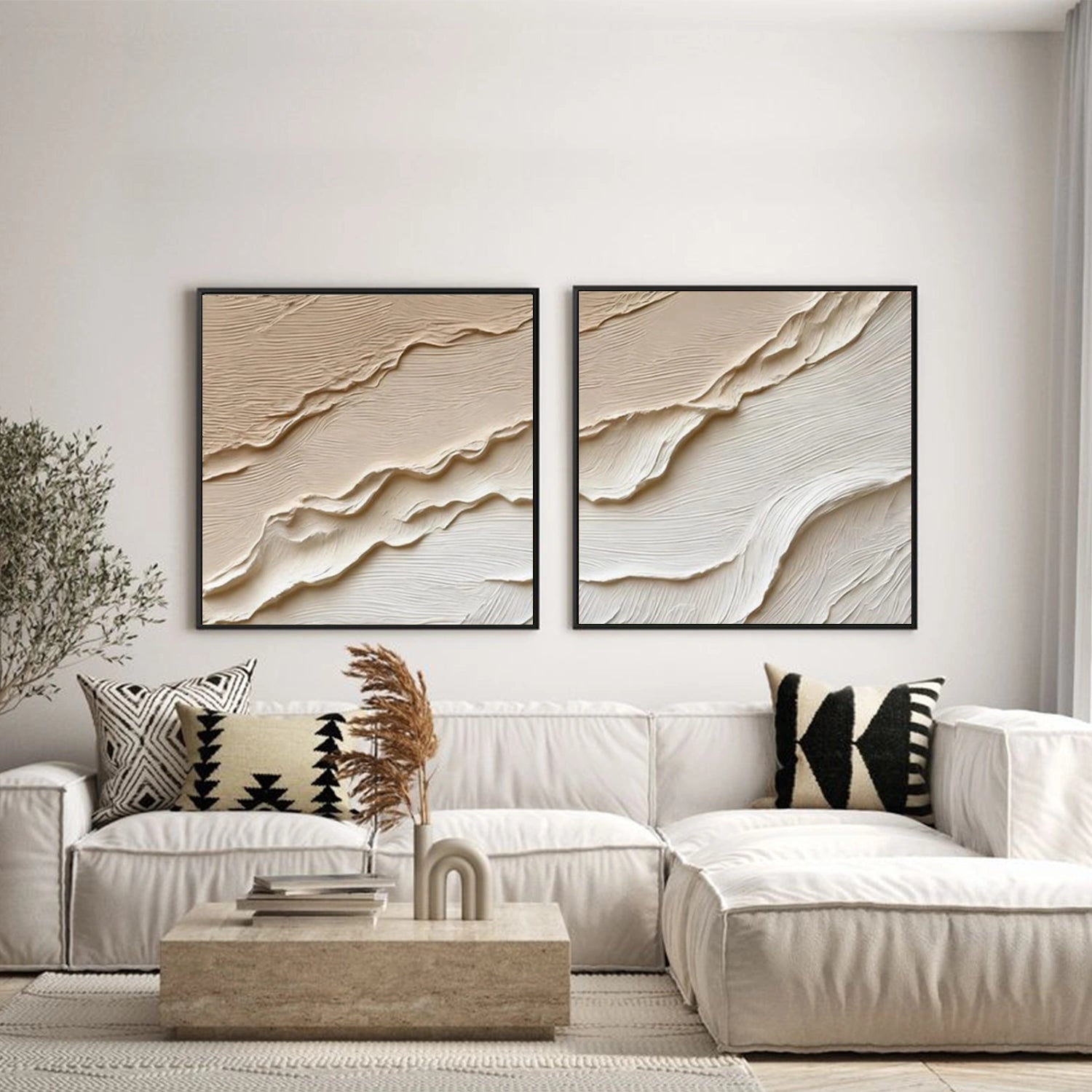 Minimalist Texture Canvas Square Set of 2 # MM411