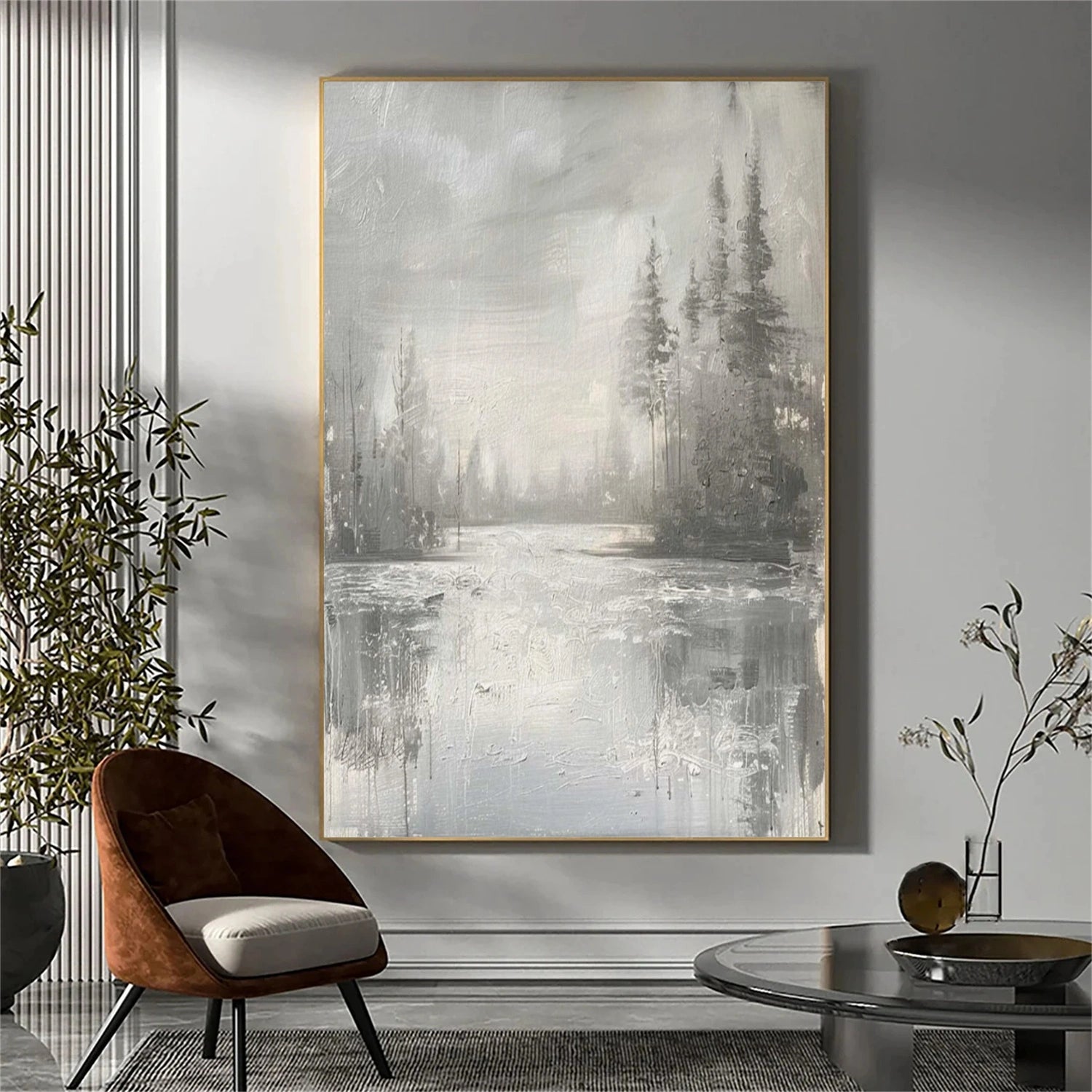 Flower & Tree Abstract Texture Canvas Art #FT 282