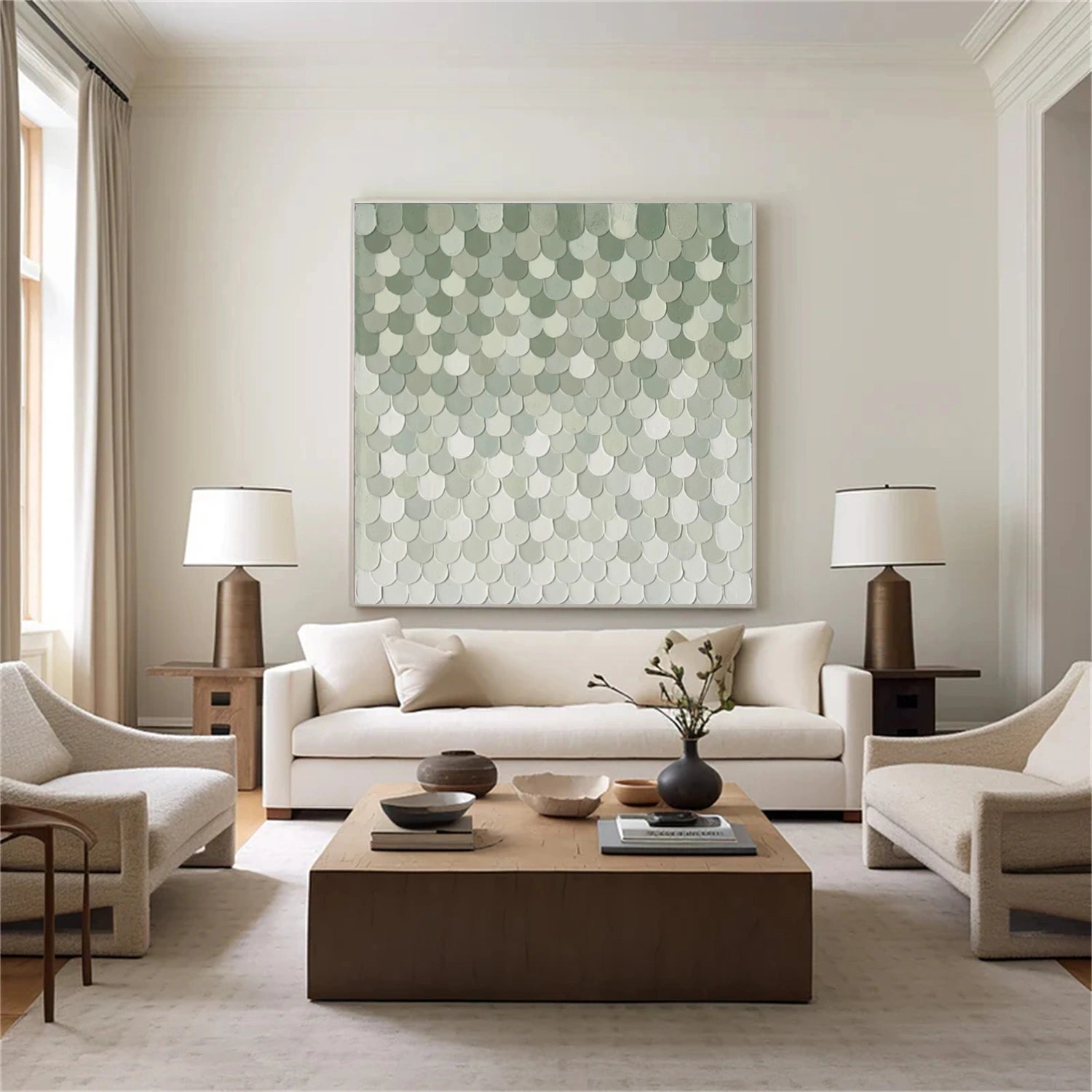 Blue & White Abstract Textured Wall Art #BG140