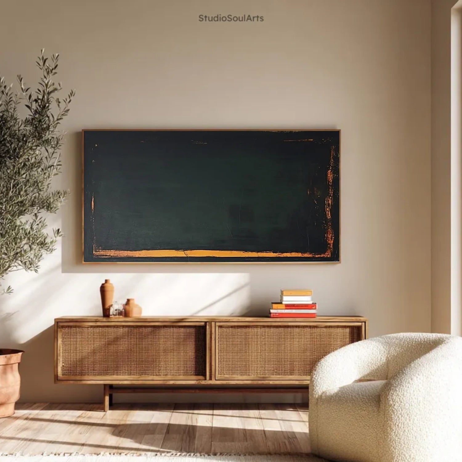 Black & Gold Minimalist Texture Canvas Art  #MM401