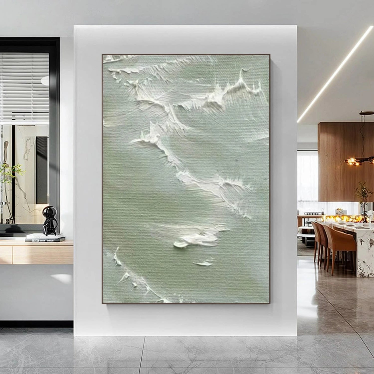 Ocean And Sky Abstract Textured Canvas Art #OS 326