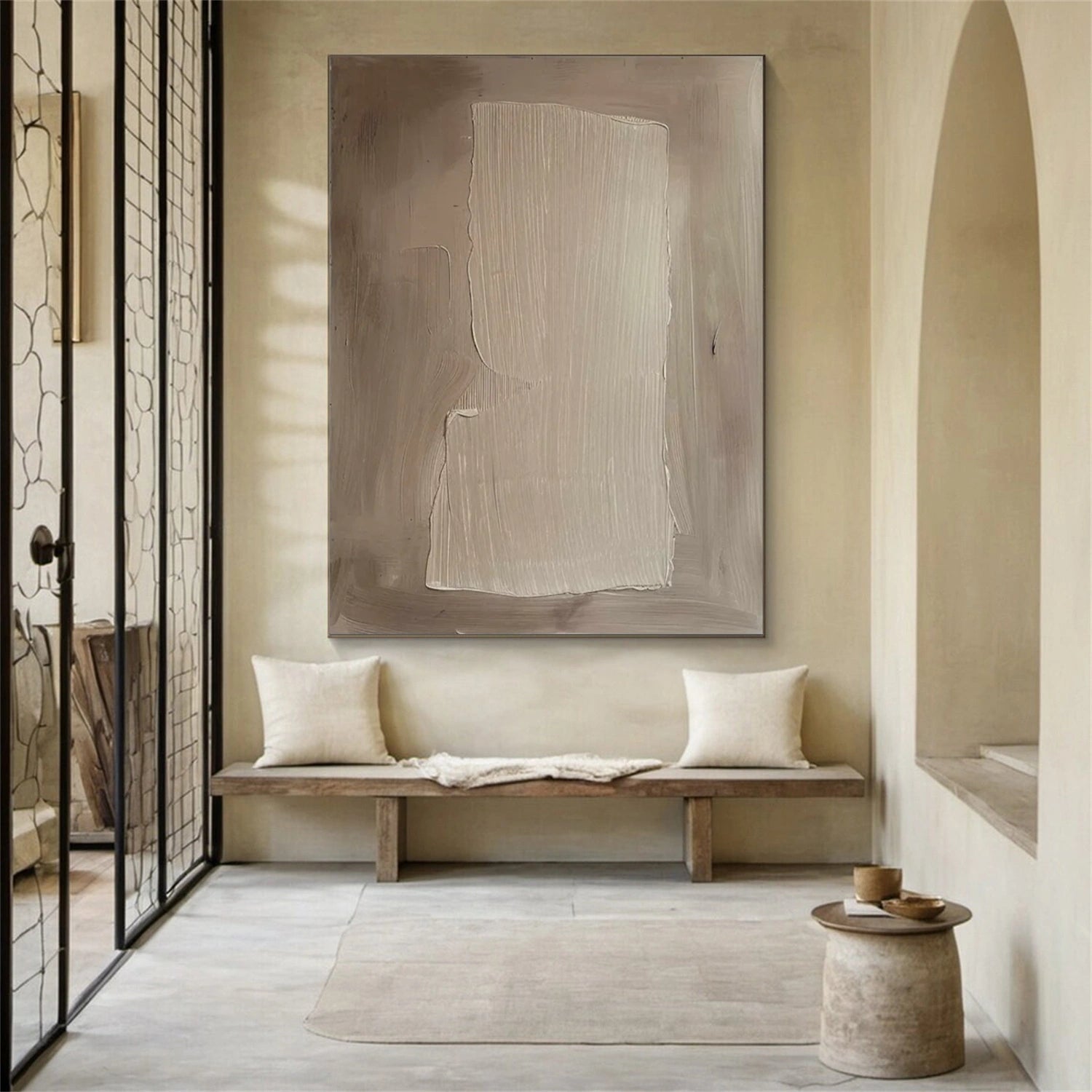 Beige & Brown Abstract Wall Art #BB181