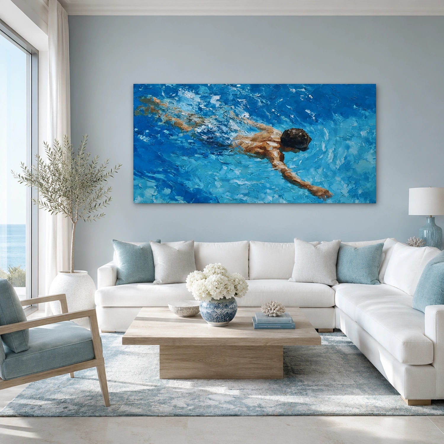Swimming  Sport Art Painting Canvas # SA105