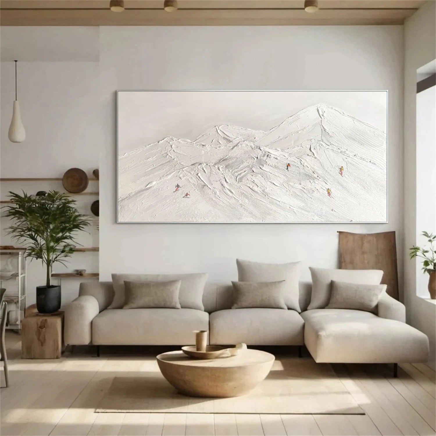 Skiing Sport Art Textured Painting Canvas # SA042