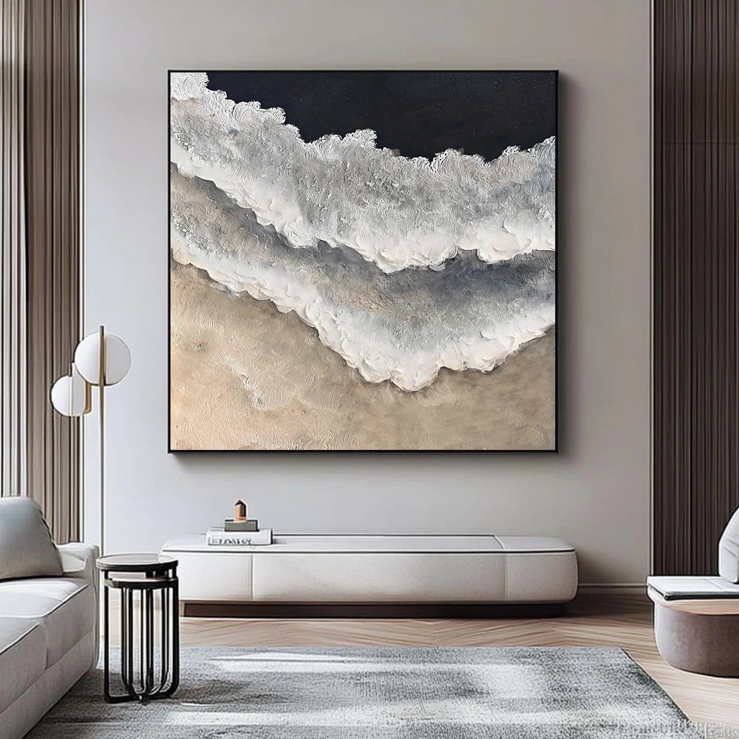 Ocean And Sky Abstract Texture Canvas Art #OS390