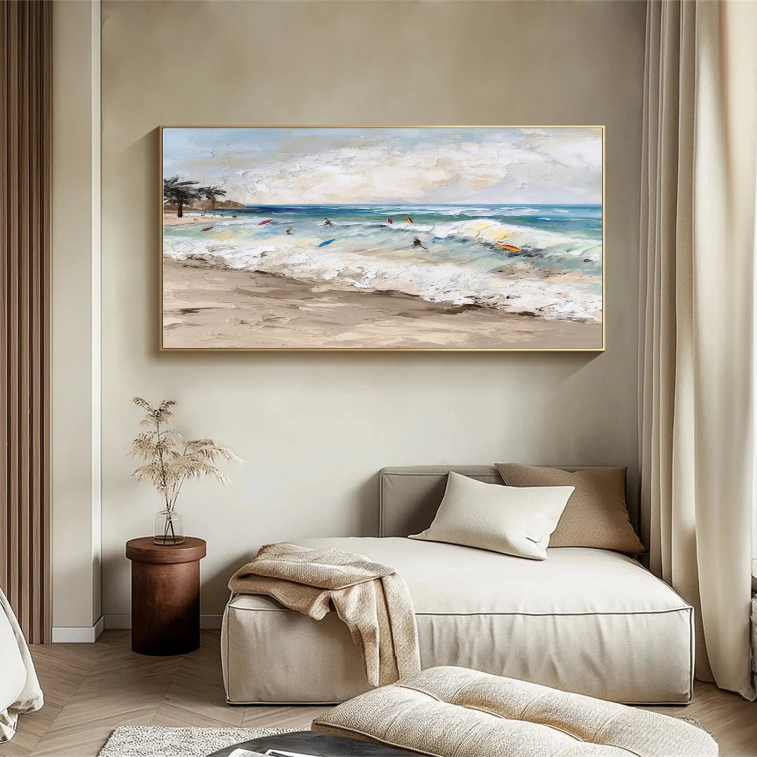 Seascape and Snowy Peak Painting #SP004