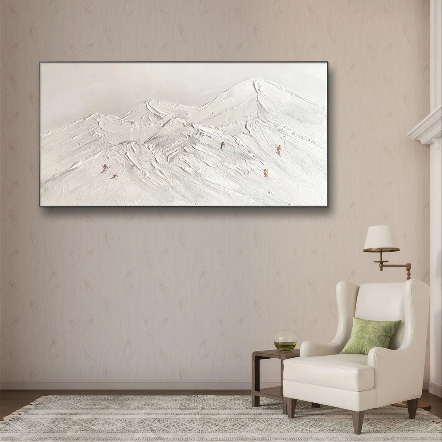 Skiing Sport Art Textured Painting Canvas # SP044