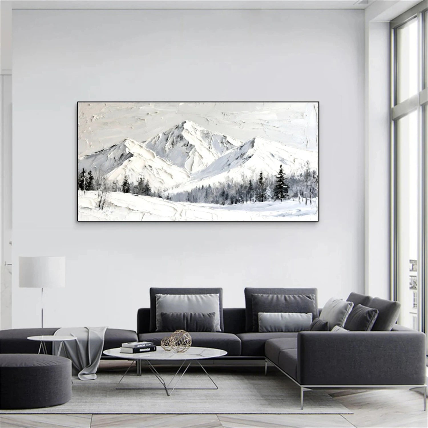 Abstract Mountain Textured Canvas Art #MM337
