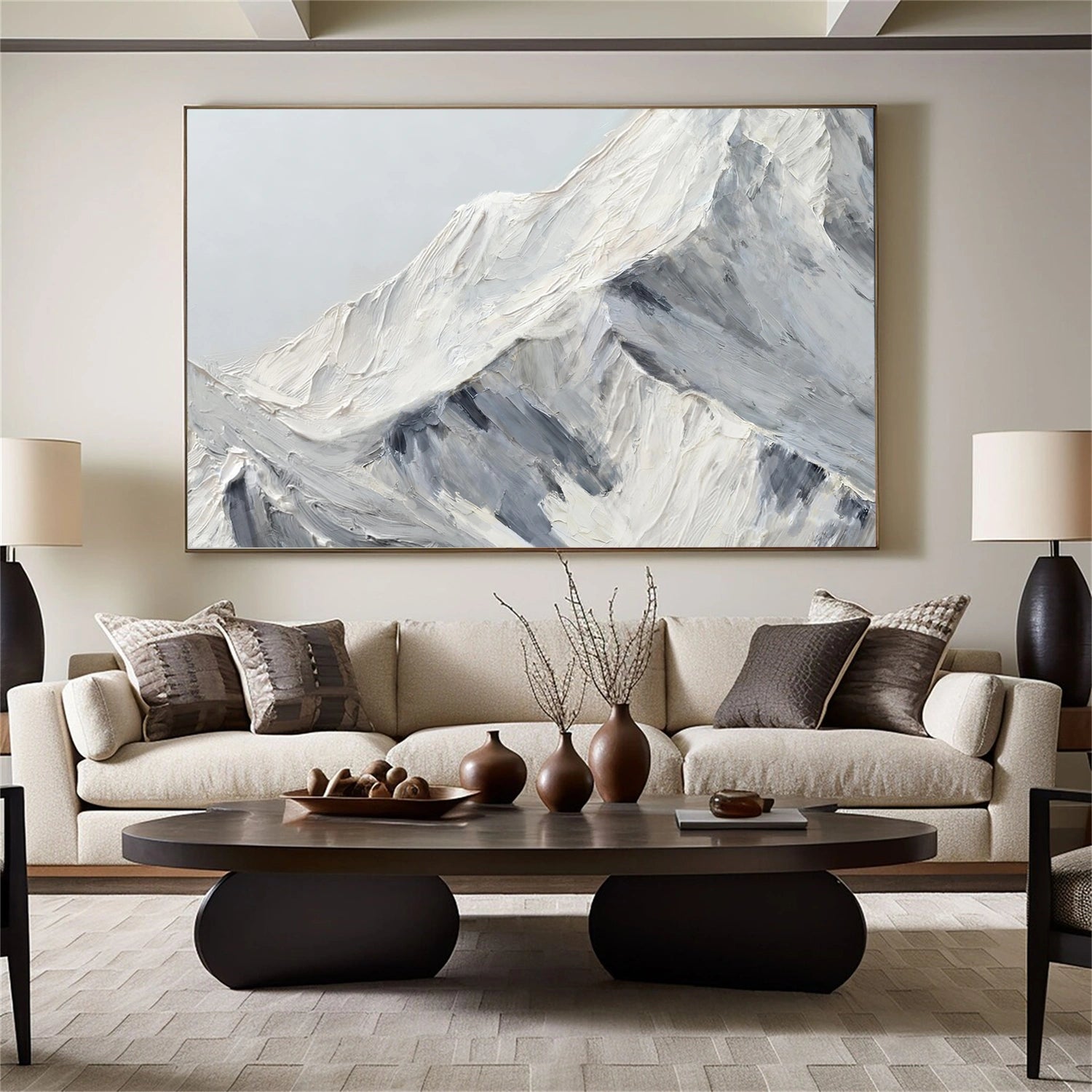 Abstract Mountain Textured Canvas Art #MM332