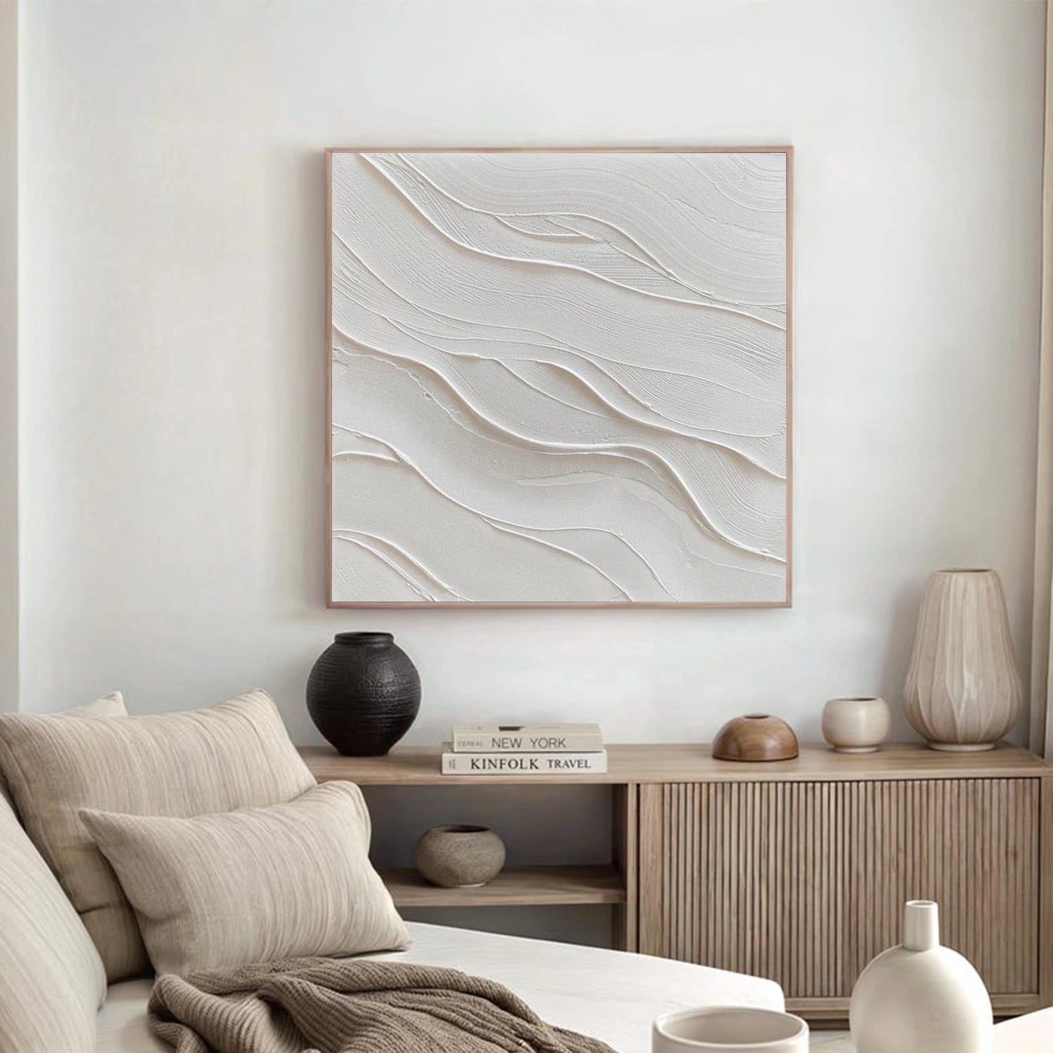 White Minimalist Texture Canvas # MM419