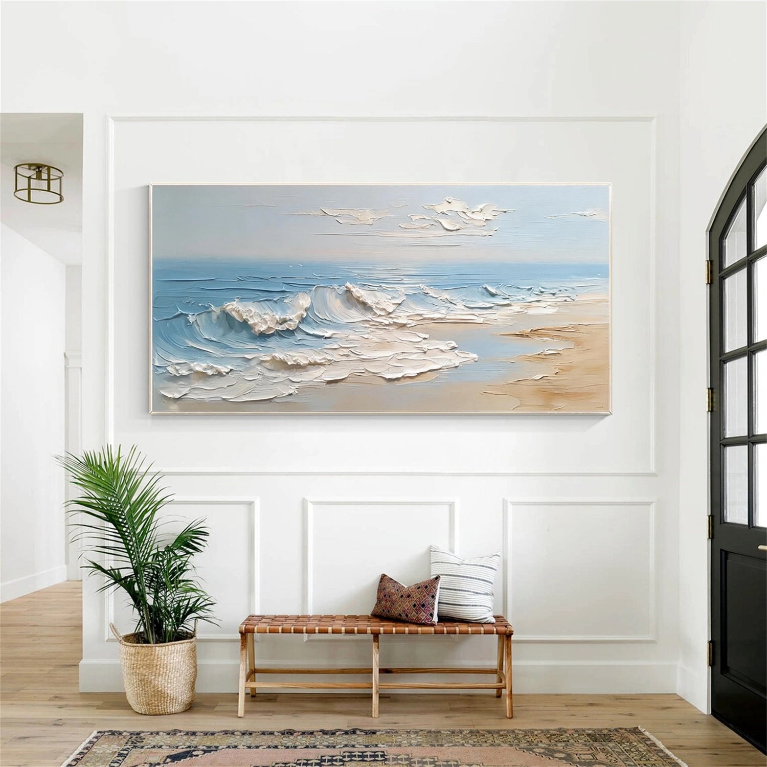 Ocean And Sky Abstract Texture Canvas Art #OS408