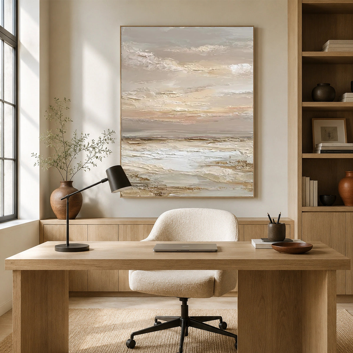 Ocean And Sky Abstract Texture Canvas Art #OS483