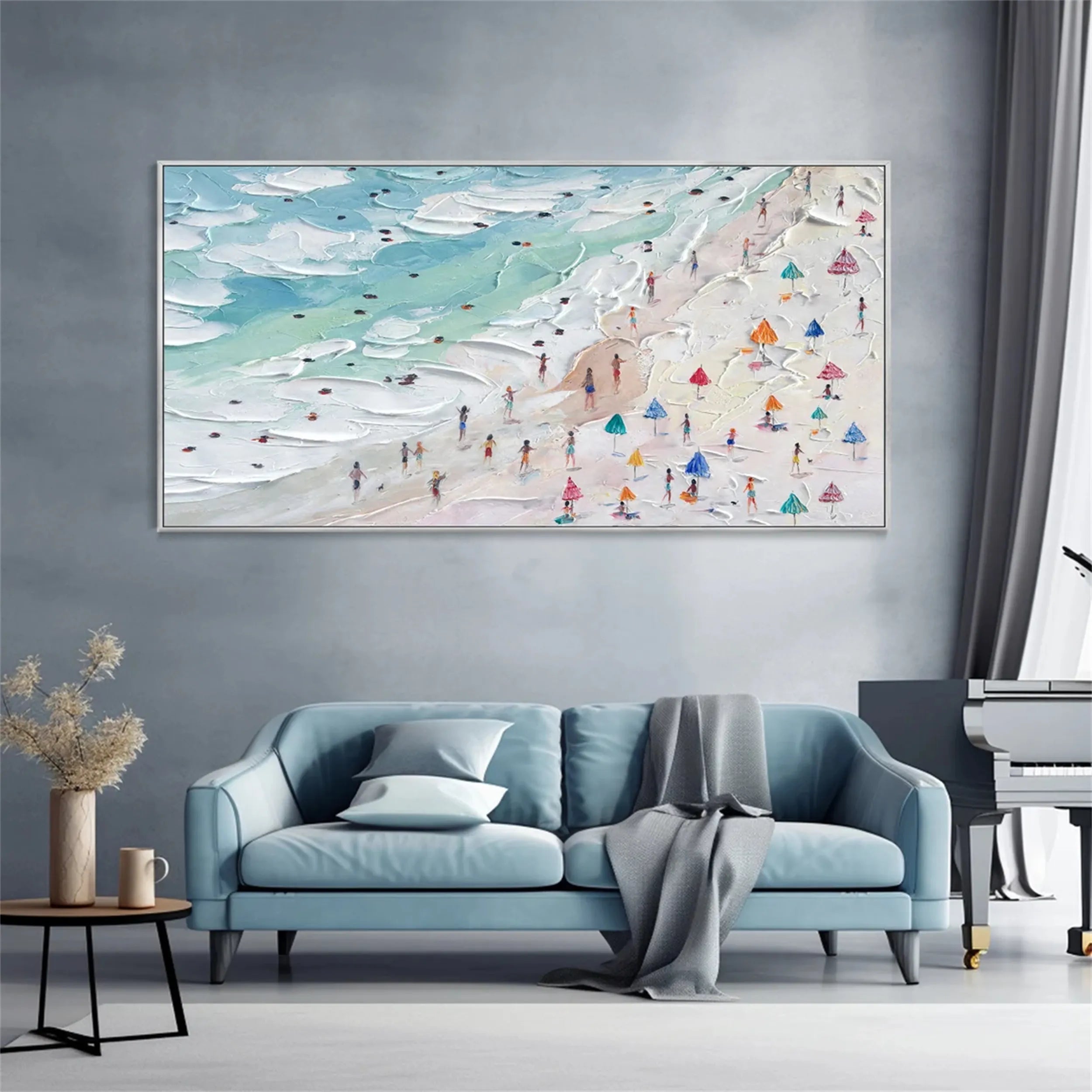 Seascape and Snowy Peak Painting #SP002