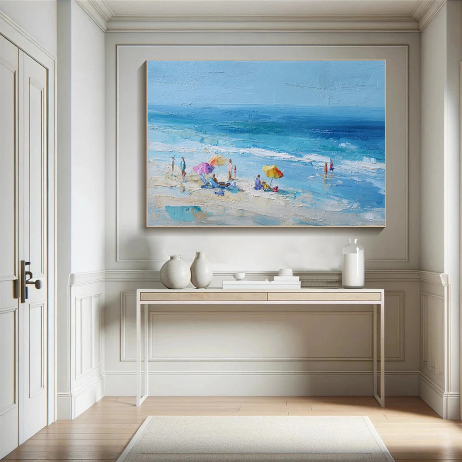 Ocean And Sky Abstract Texture Canvas Art #OS406