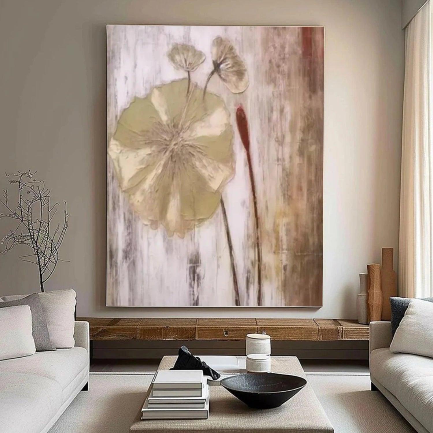 Flower & Tree Abstract Texture Canvas Art #FT 248