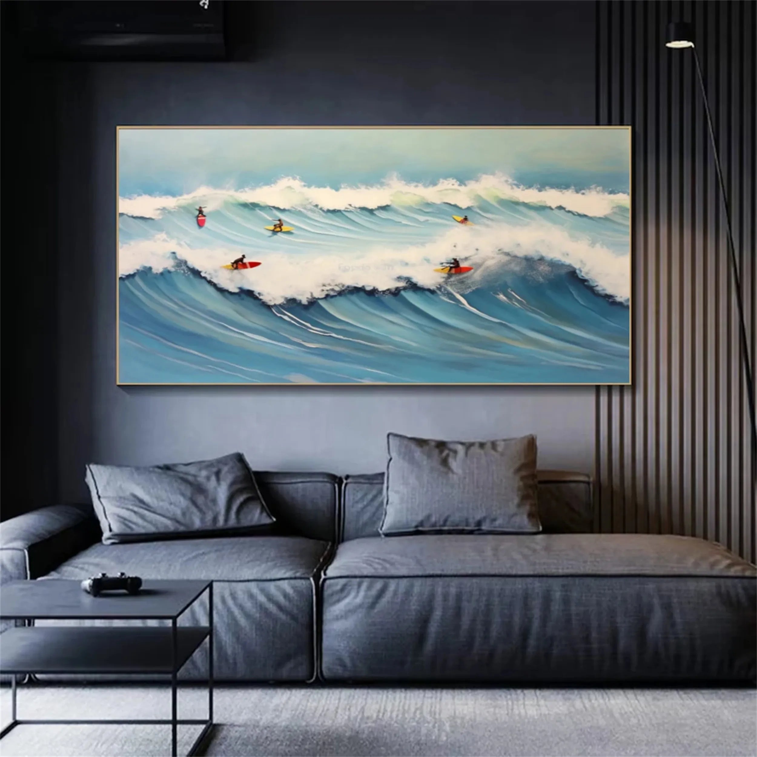 Seascape and Snowy Peak Painting #SP023