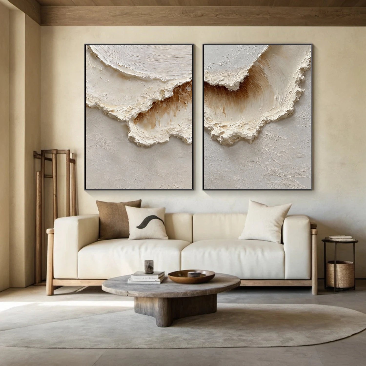 Ocean And Sky Abstract Texture Canvas Art Set of 2  #OS370