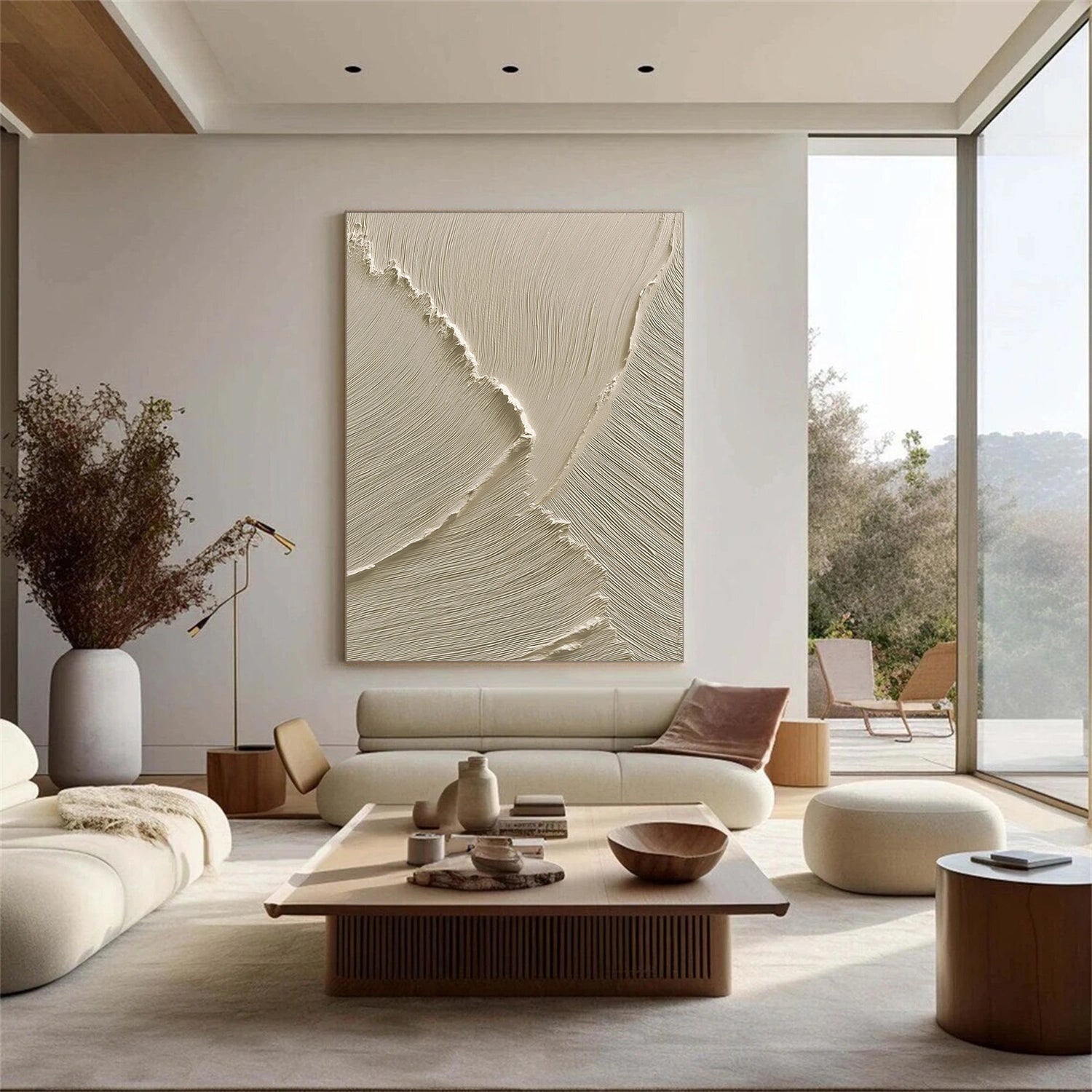 Ocean And Sky Abstract Texture Canvas Art #OS378