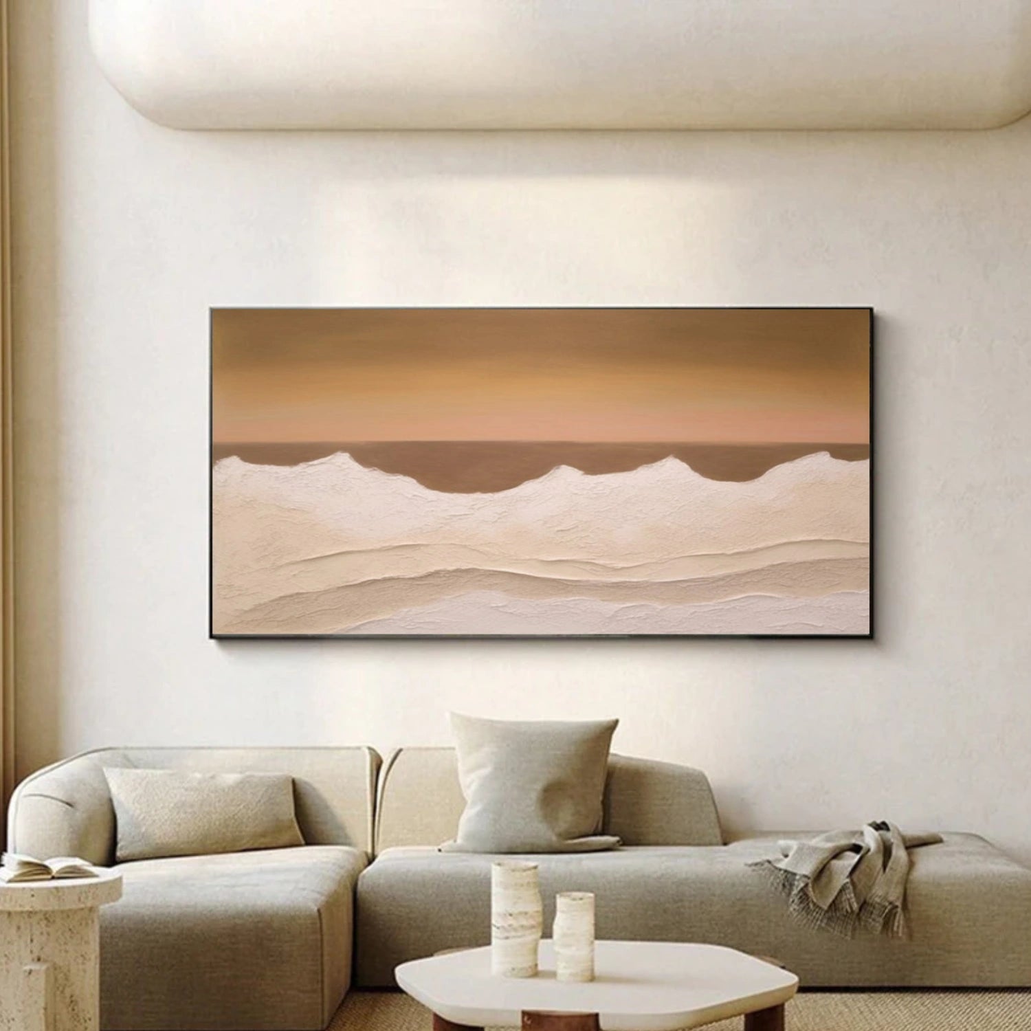 Ocean And Sky Abstract Texture Canvas Art #OS404
