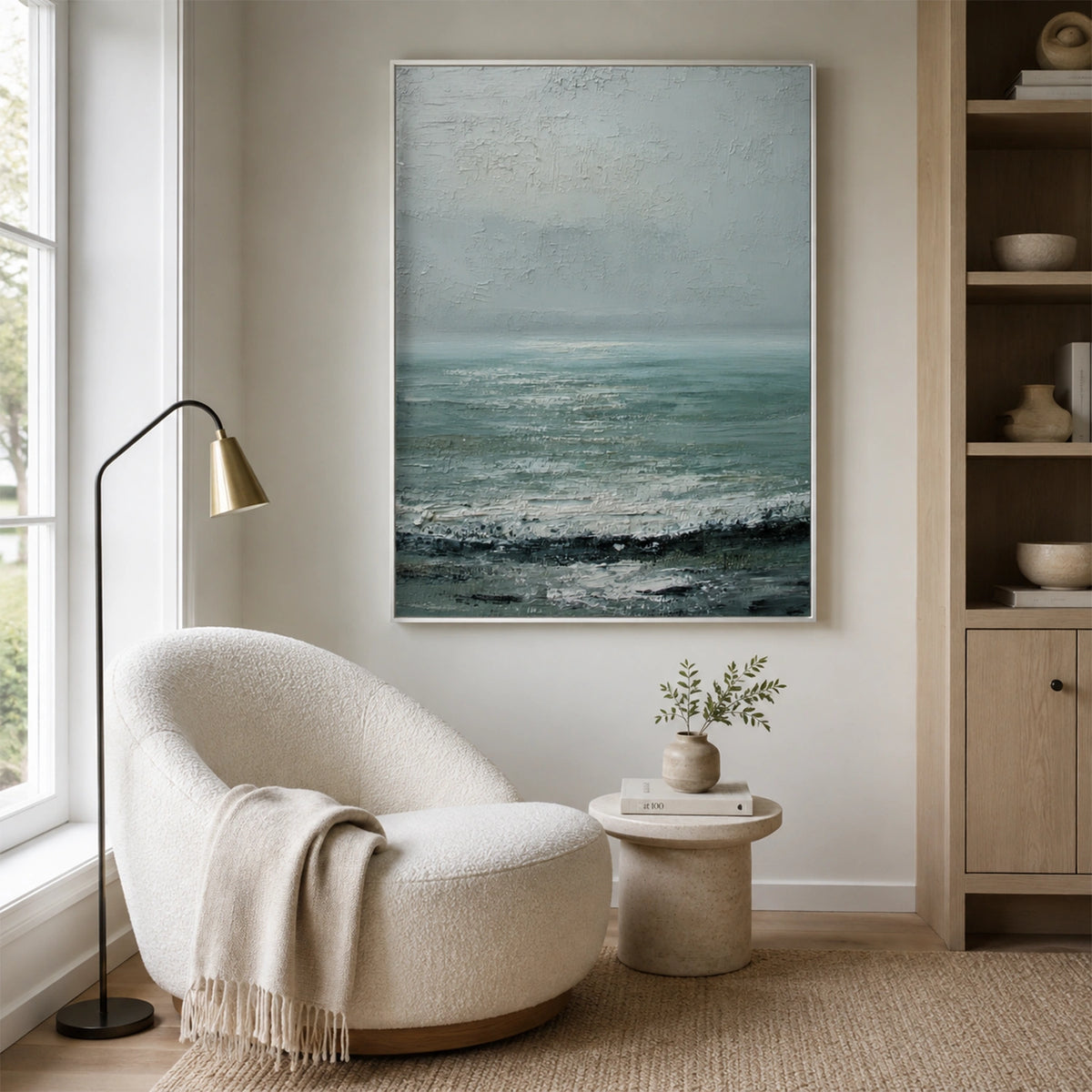 Ocean And Sky Abstract Texture Canvas Art #OS452