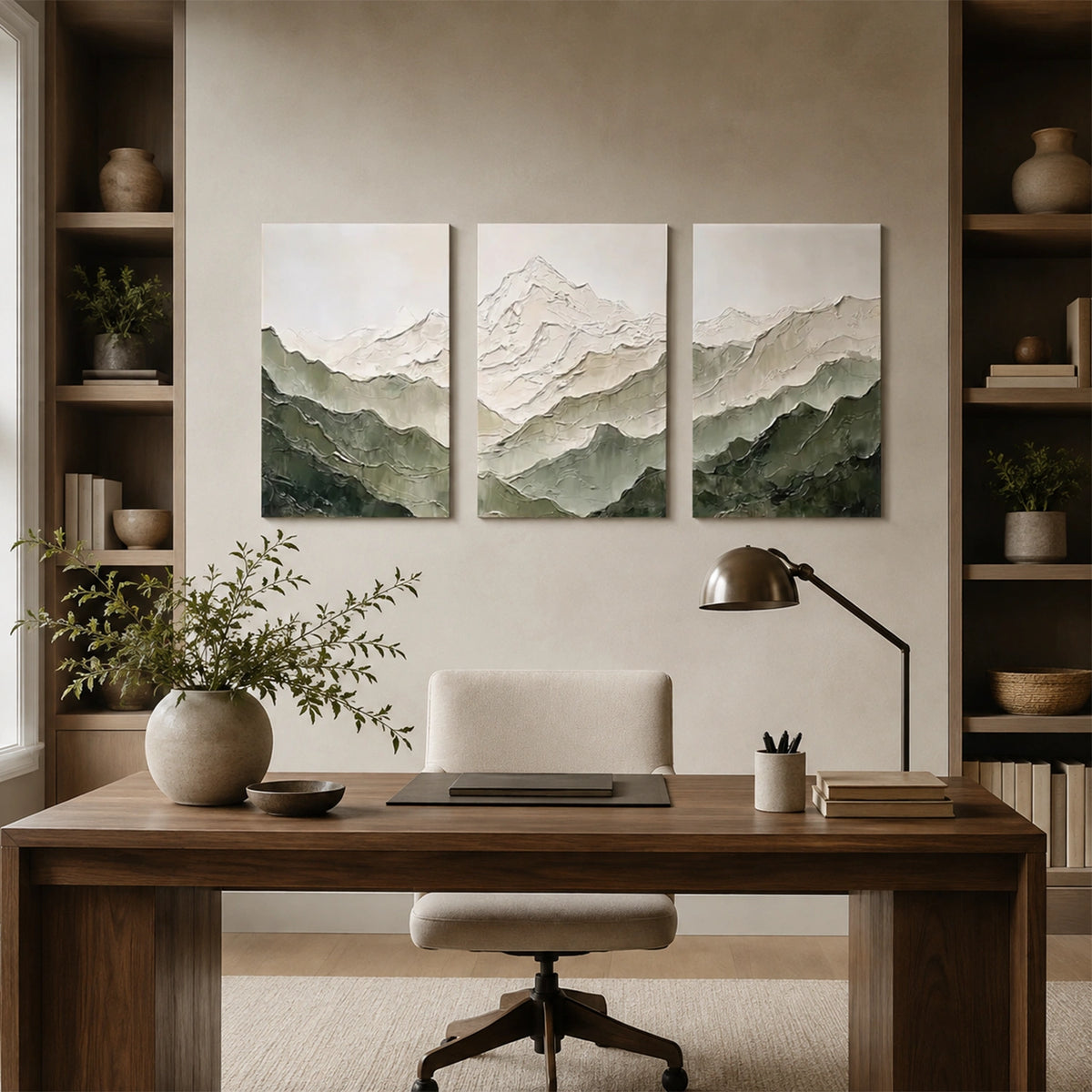 Minimalist Mountain Texture Canvas Set of 3 # MM467