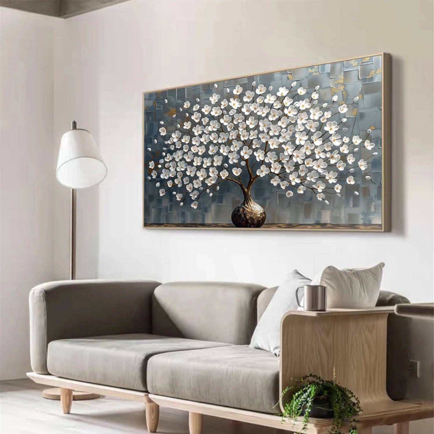 Flower & Tree Abstract Textured Canvas # FT 354