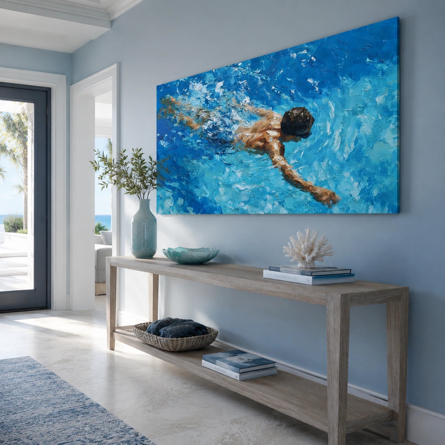 Swimming  Sport Art Painting Canvas # SA105